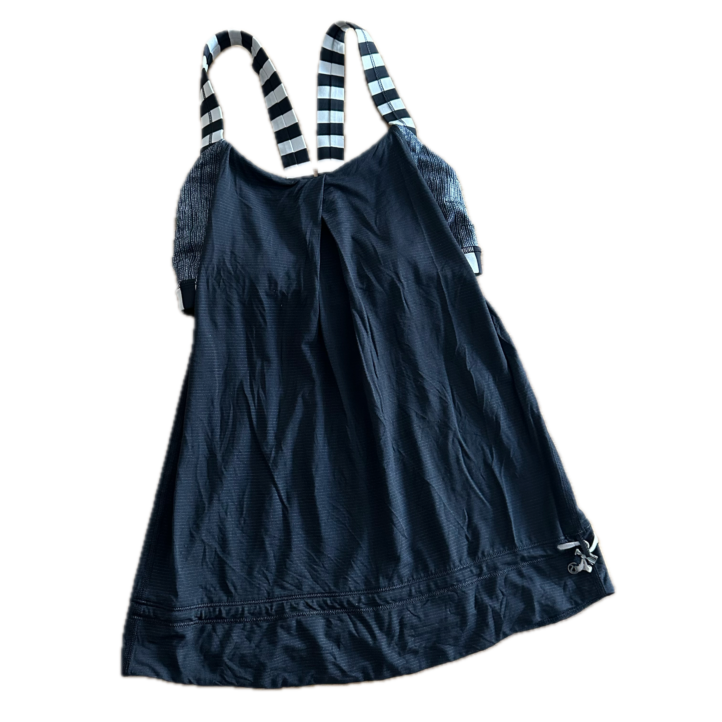 Tank top 2 negra con tirantes rayas