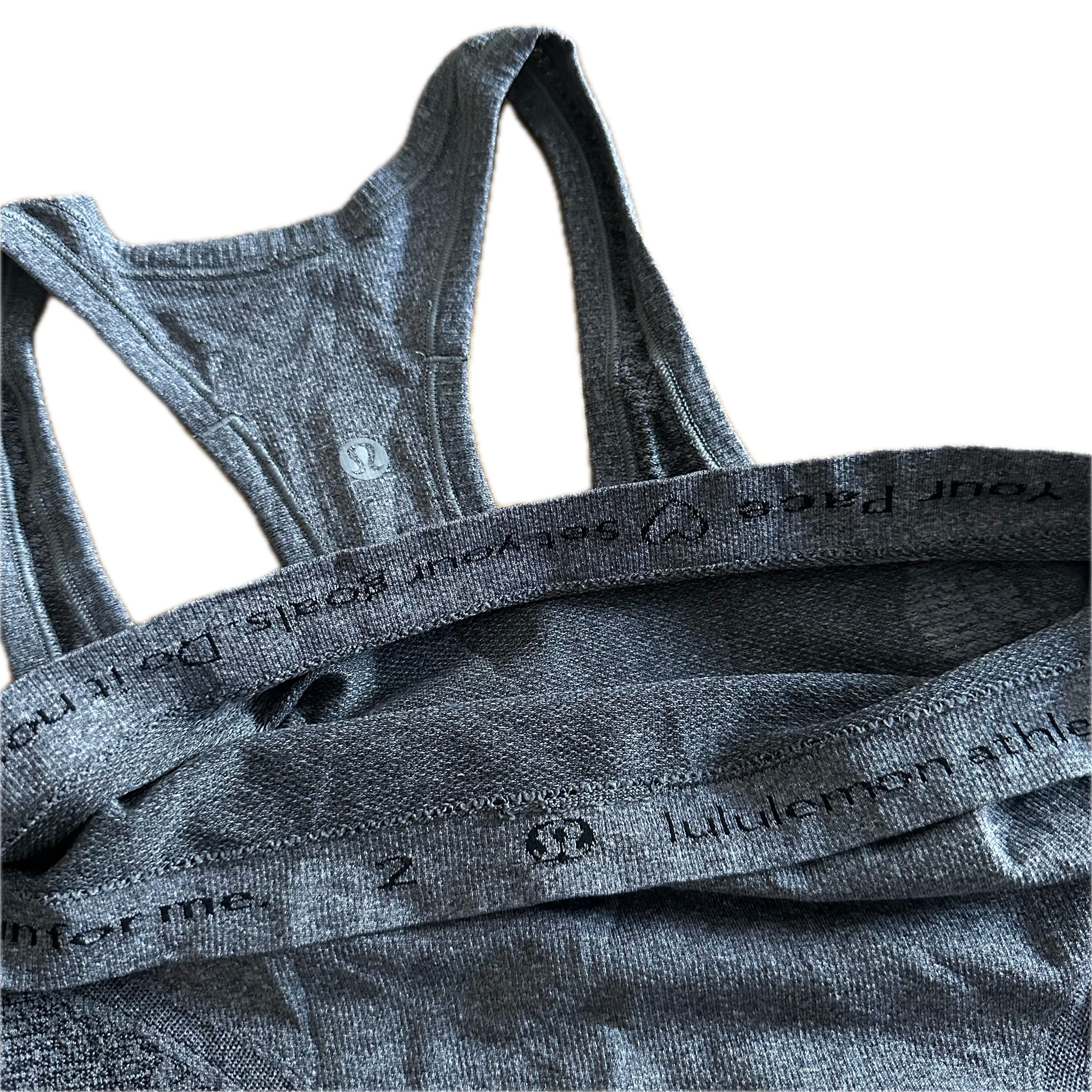 Tank Lululemon talla 2XCH gris jaspeada