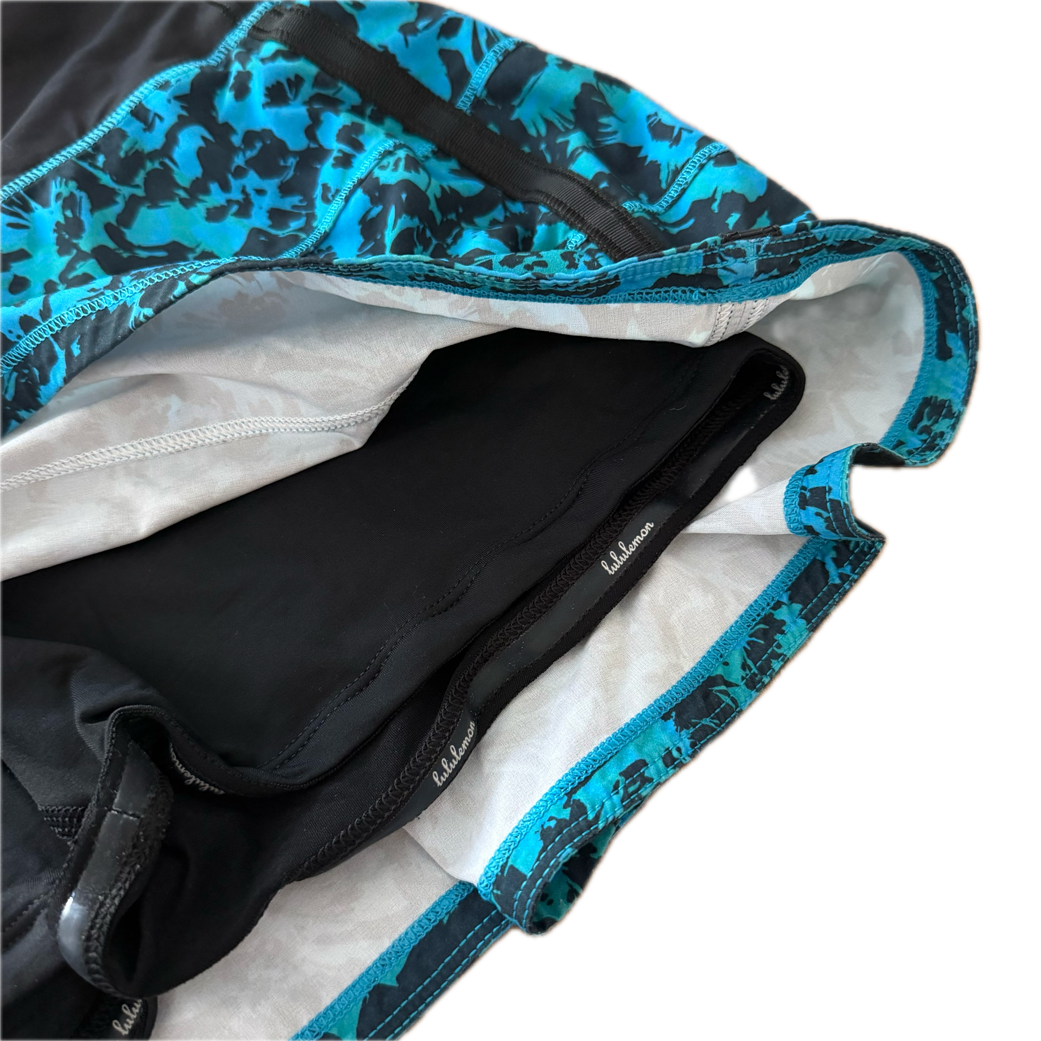 Falda Lululemon talla 8 color print azul tela Everlux™