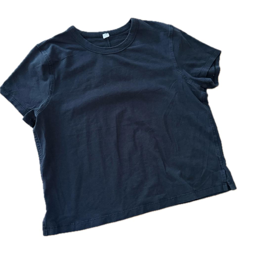 Playera crop talla 8 negra de algodón