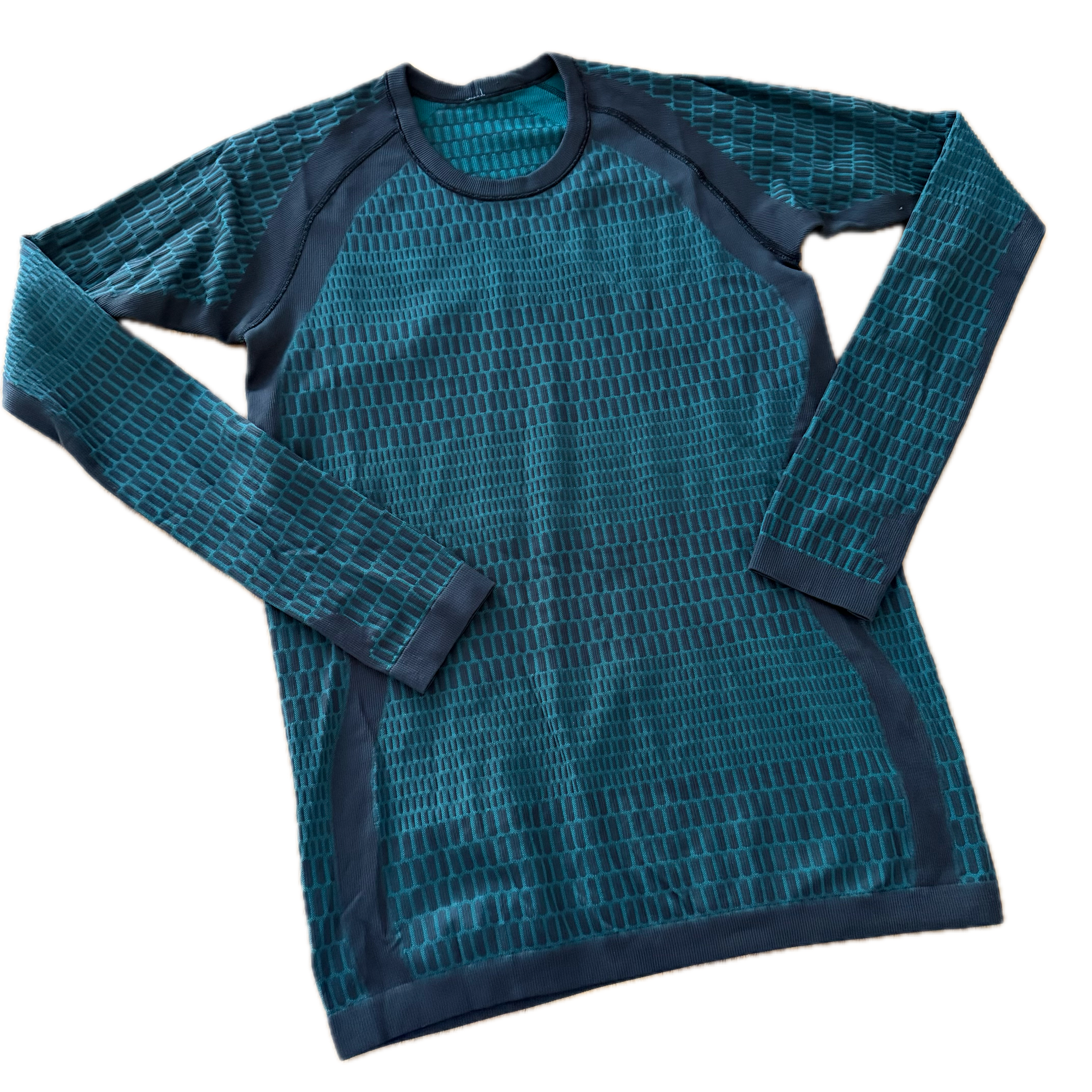 Playera Lululemon talla 8 color negro/verde tela Silverescent™