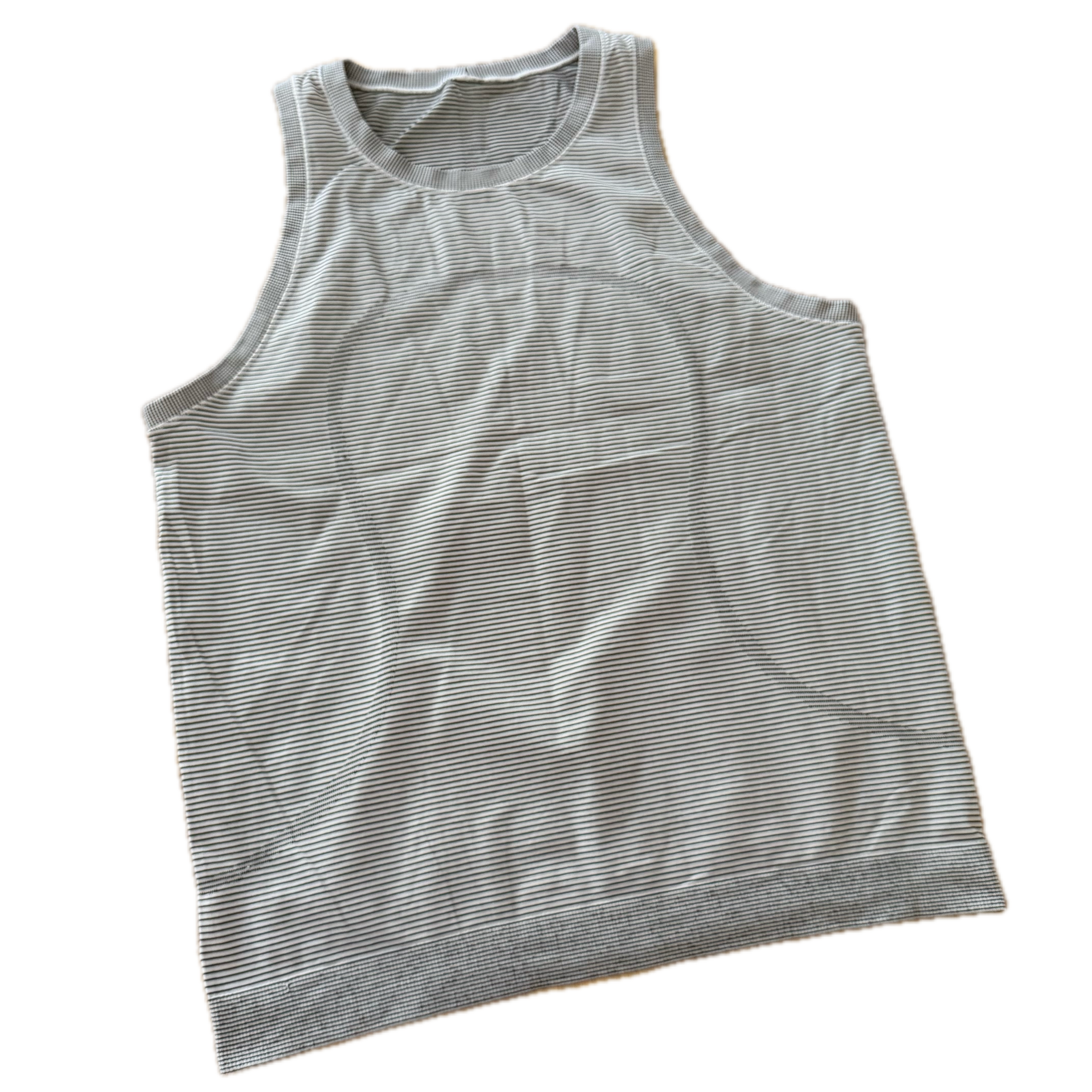 Tank Lululemon talla 10 color rayas tela Silverescent™