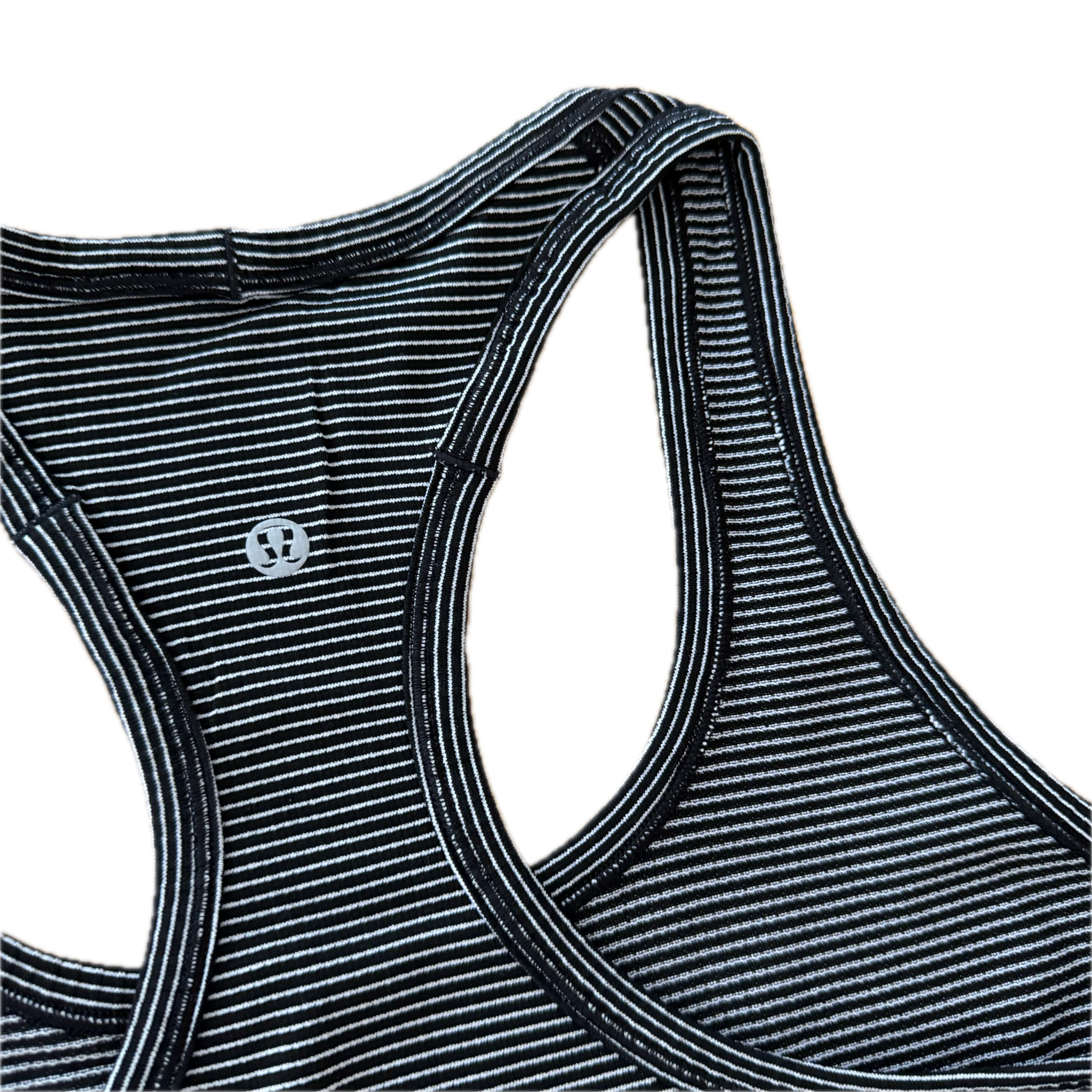 Tank Lululemon talla 10 color rayas negro tela Silverescent™