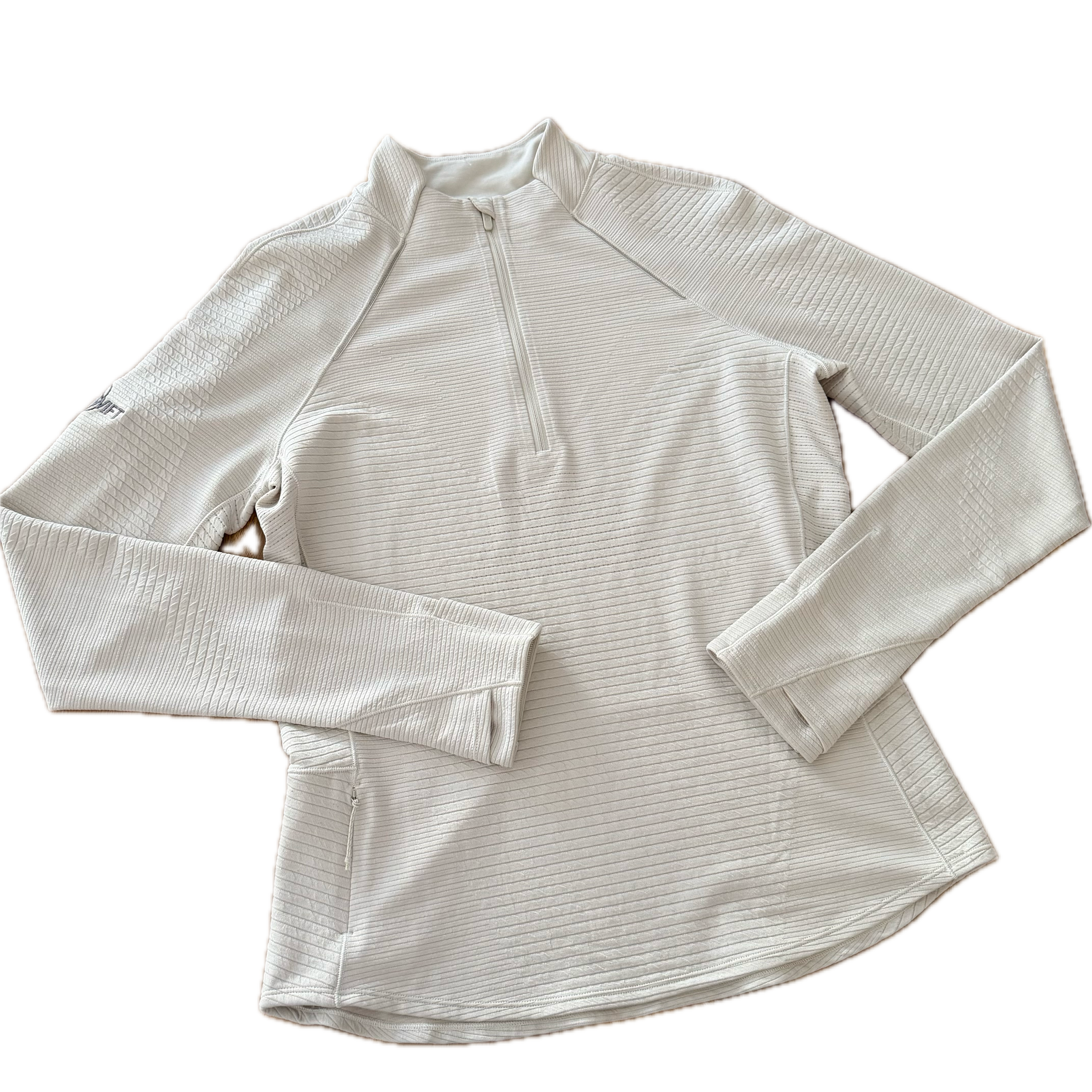 Jacket Lululemon talla 10 color blanco perla tela Luon™