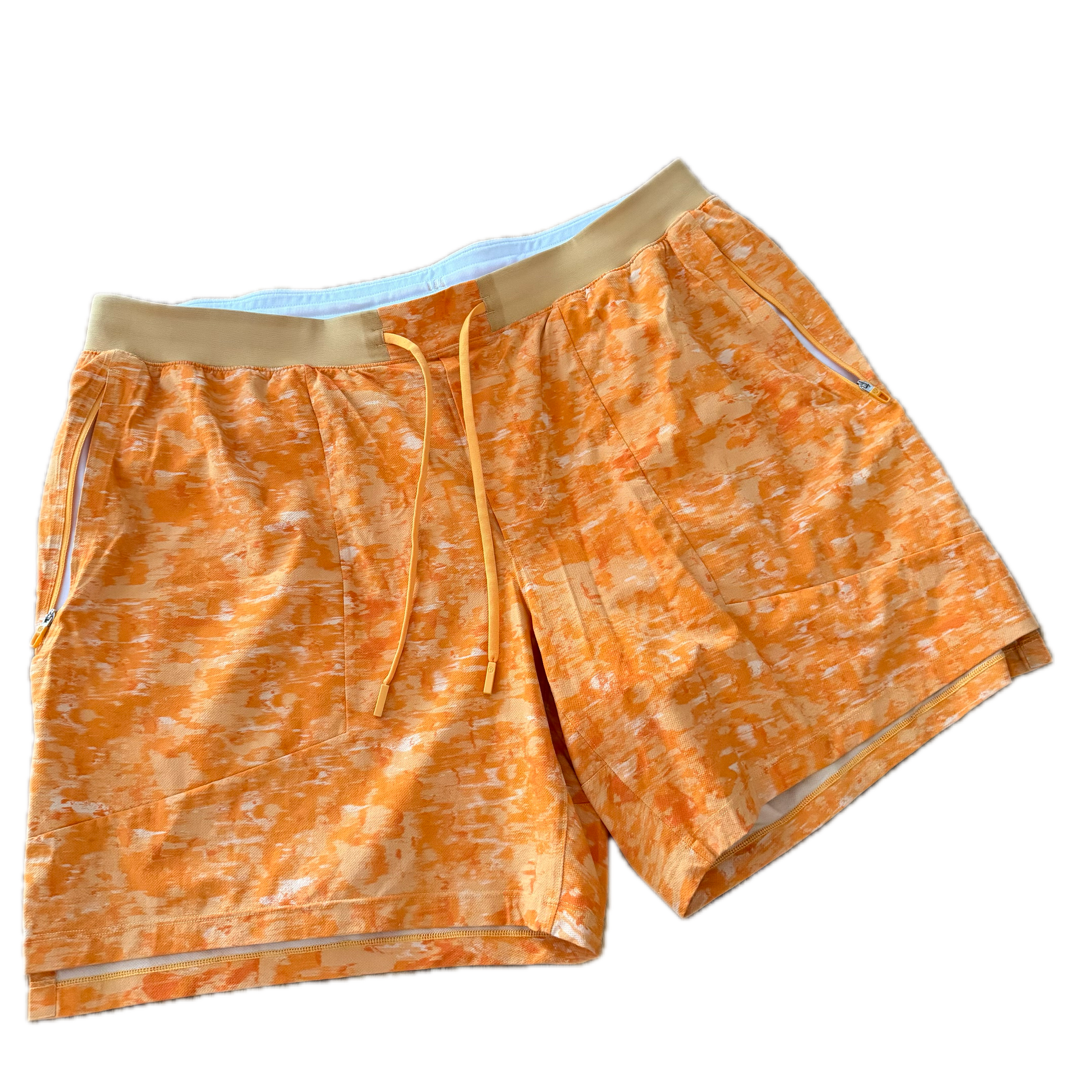 Short Lululemon talla XXL de hombre color naranja smoke tela Luxtreme™