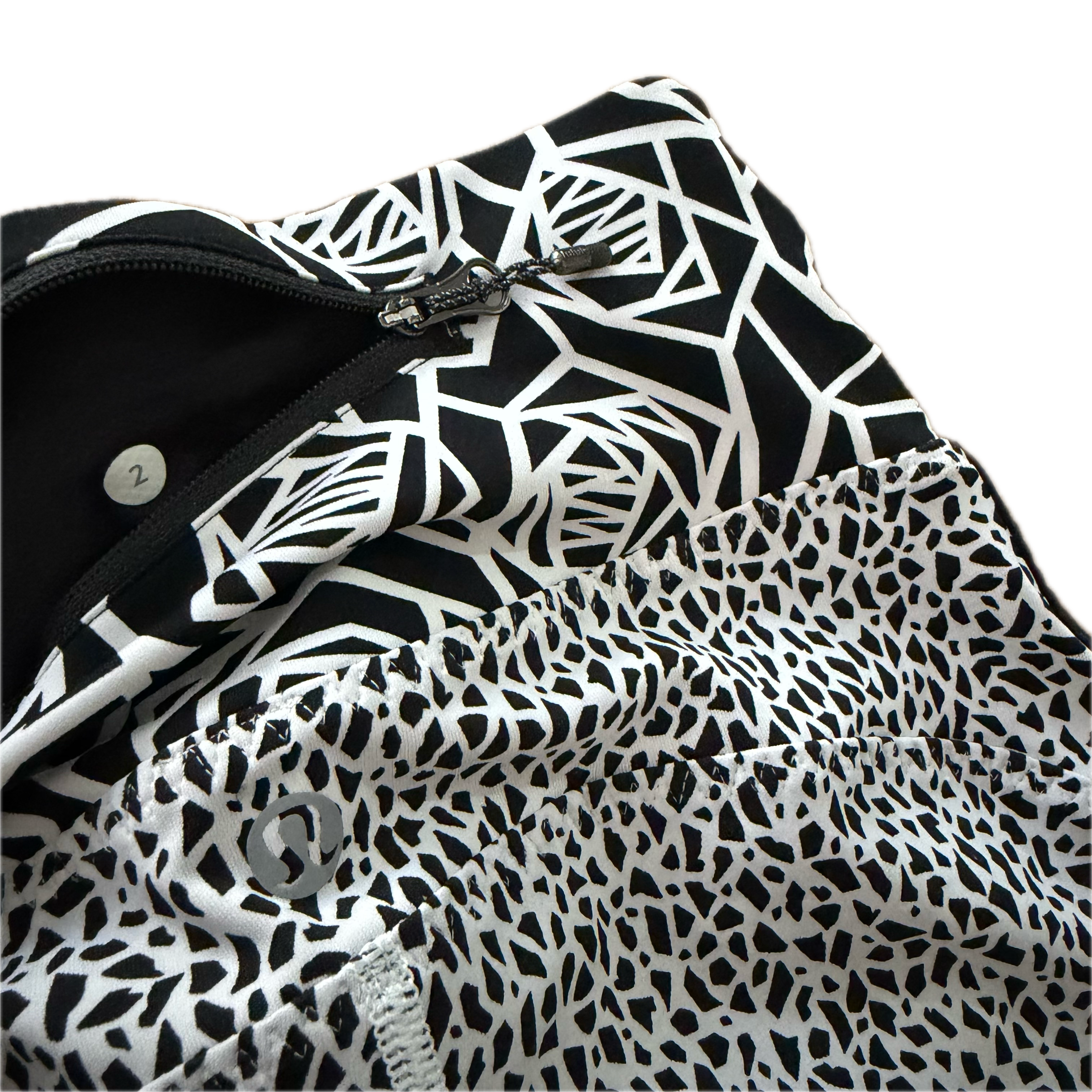 Legging Lululemon talla 2 color print blanco/negro tela Luxtreme™