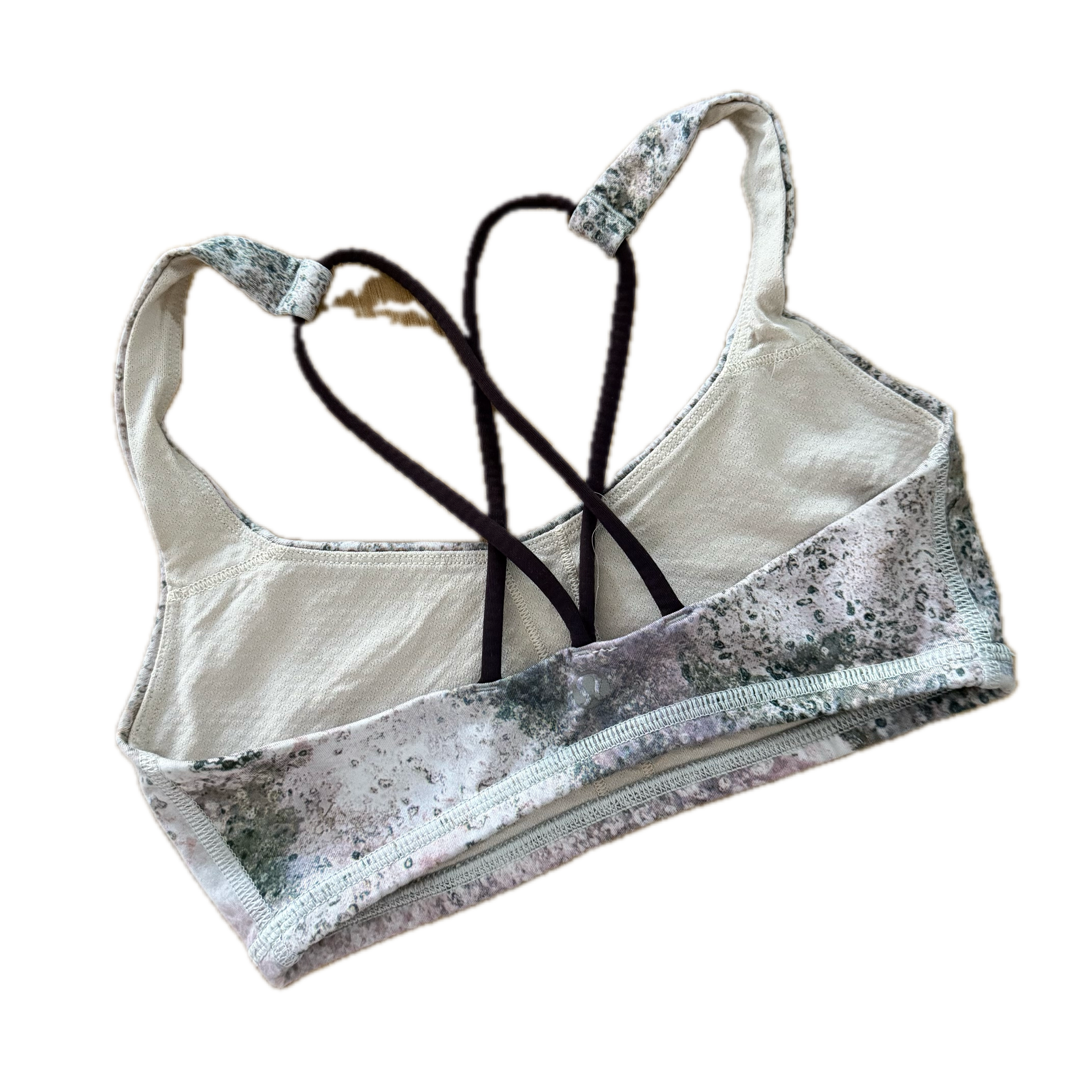 Top Lululemon talla 2 color print rosa/blanco tela Luxtreme™