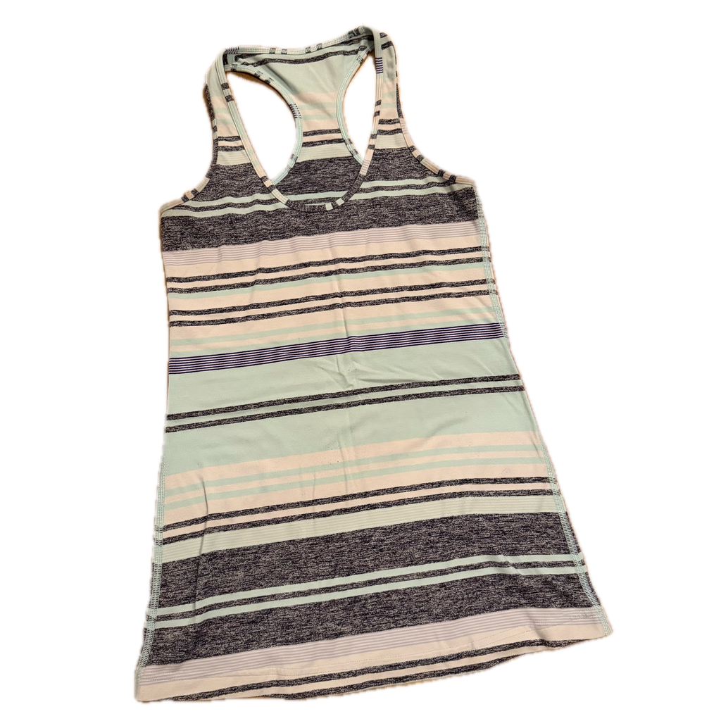 Tank talla 4 rayas azules y gris
