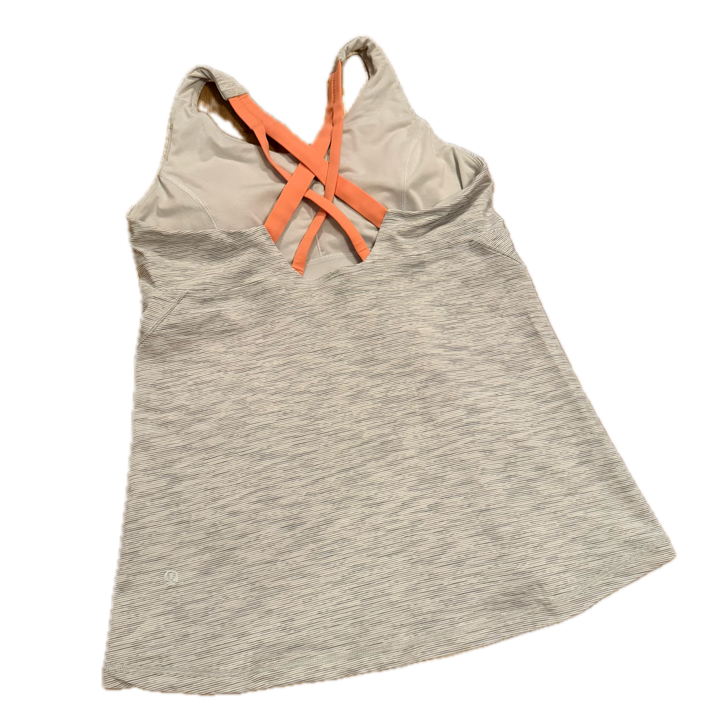 Tank talla 10 gris con tirantes naranja