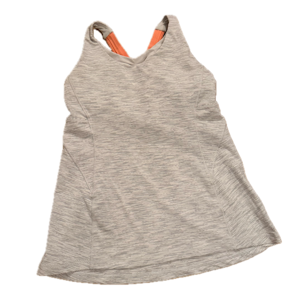 Tank talla 10 gris con tirantes naranja