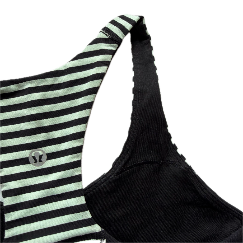 Top talla 4-6 rayas menta y negro
