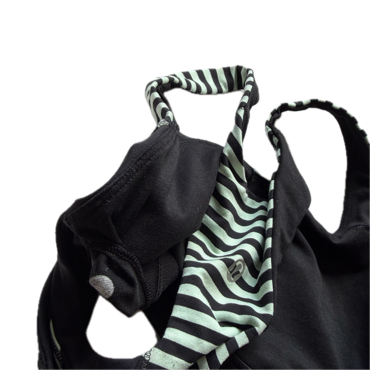Top talla 4-6 rayas menta y negro