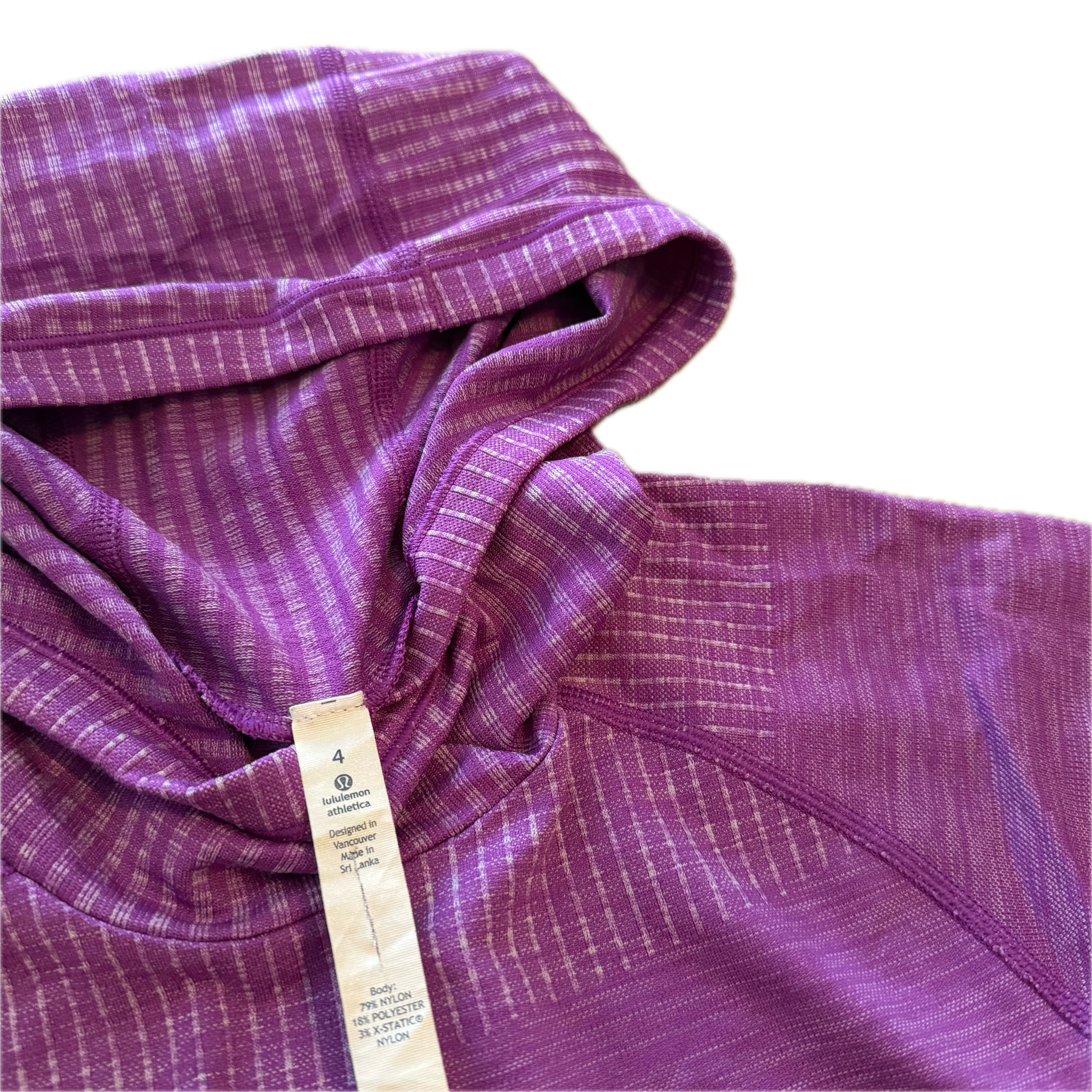 Hoodie Lululemon talla 4 morado tela Silverescent™