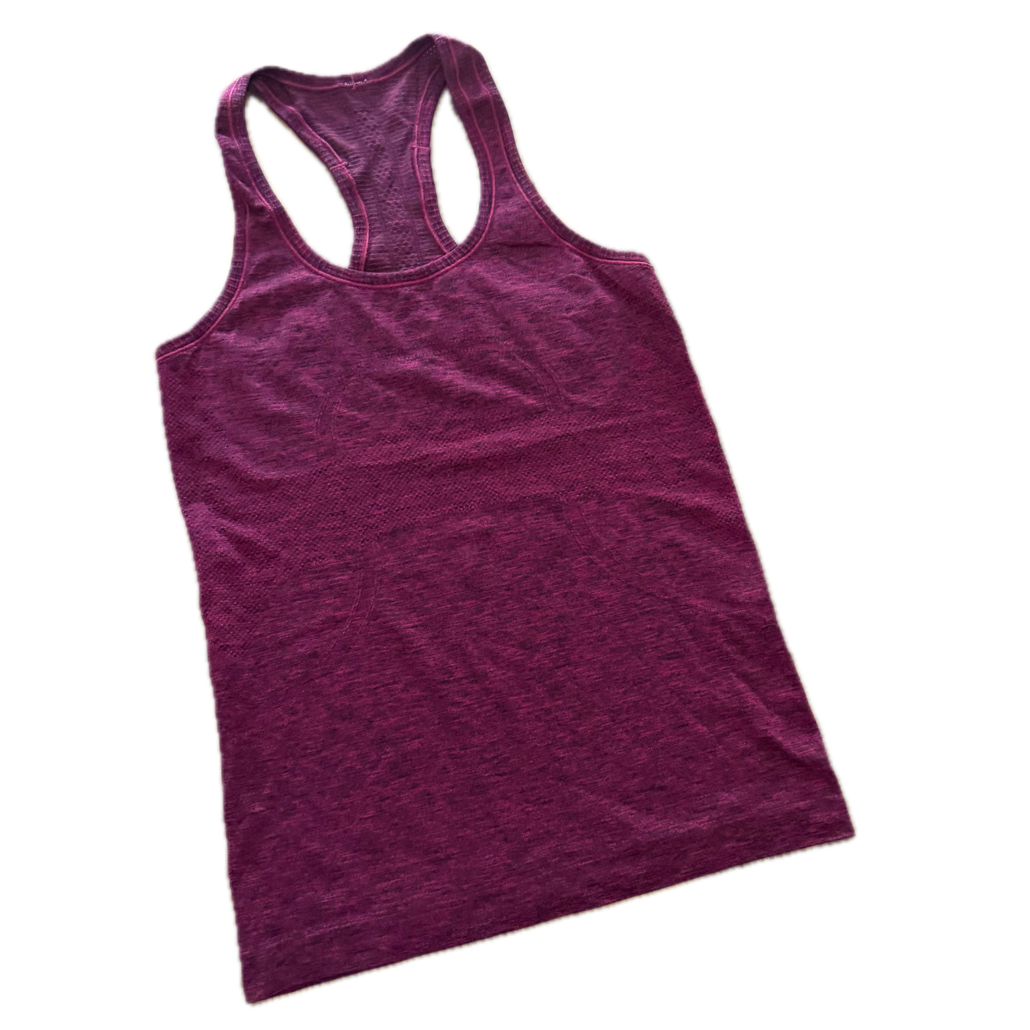 Tank talla 6 vino jaspeada tela anti olor