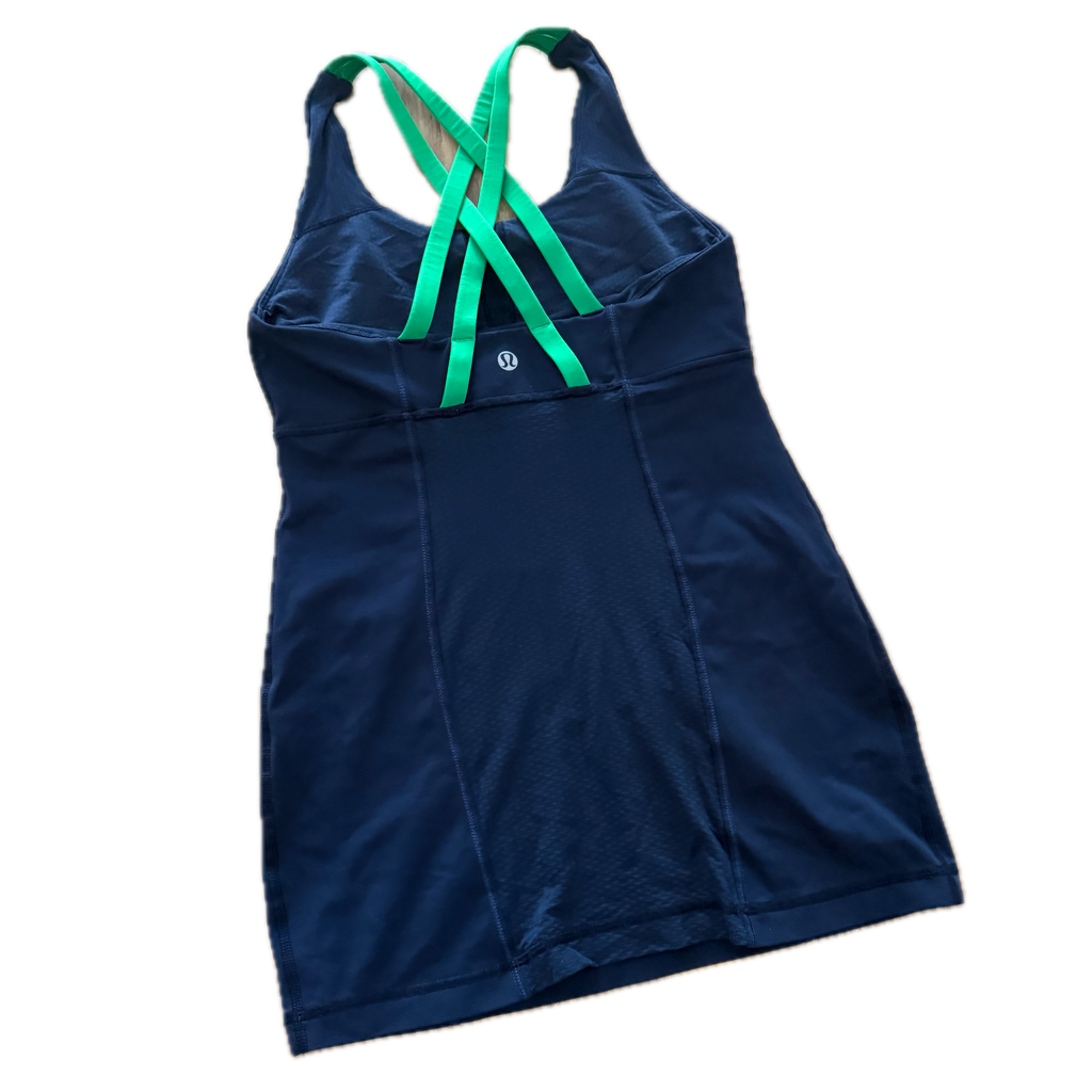 Tank top talla 4 azul tirantes verdes