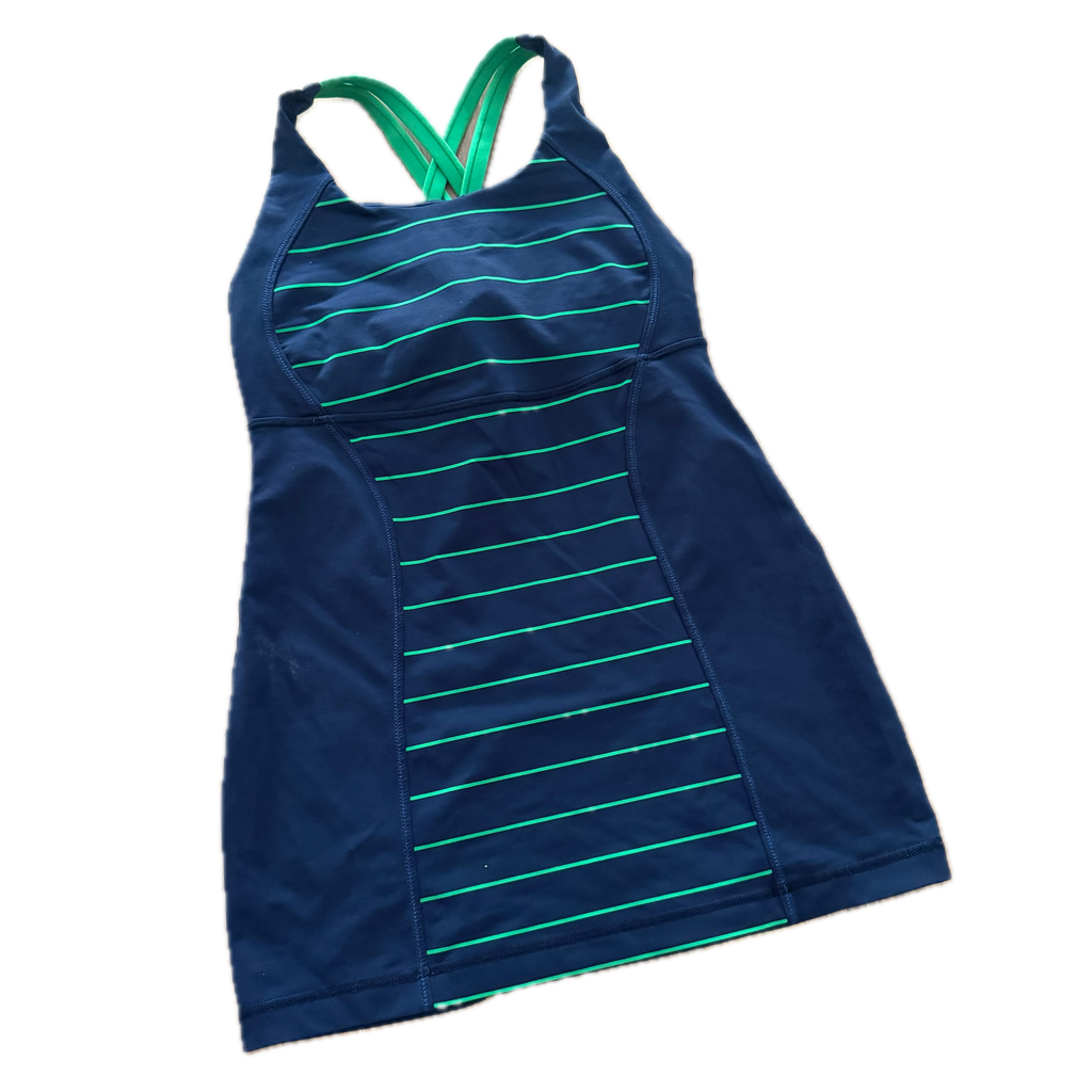 Tank top talla 4 azul tirantes verdes