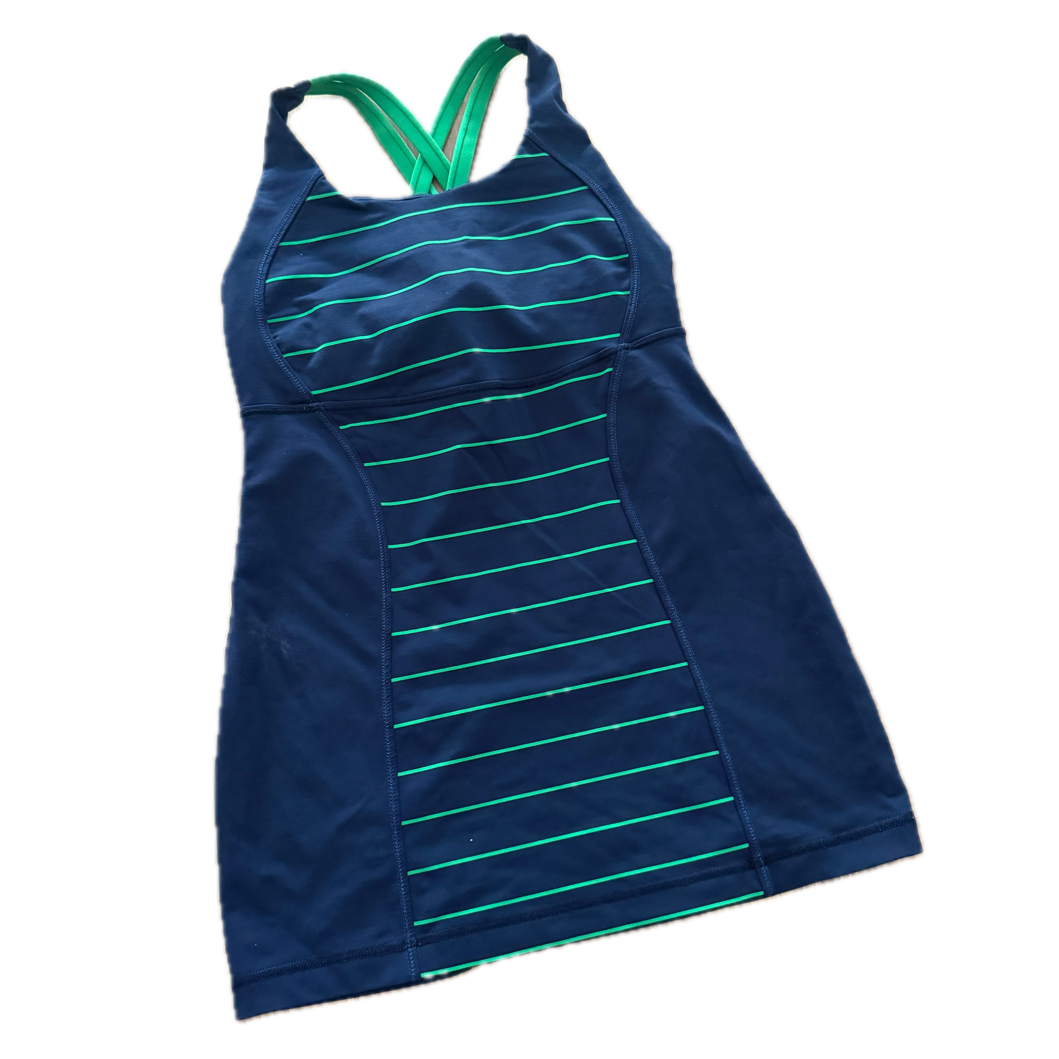 Tank top talla 4 azul tirantes verdes