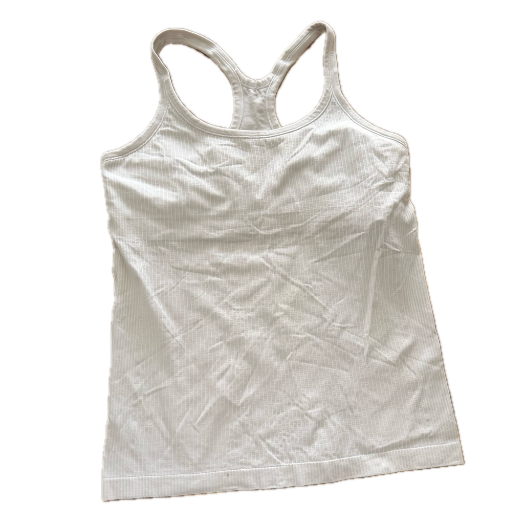 Tank top talla 12 blanca acanalada