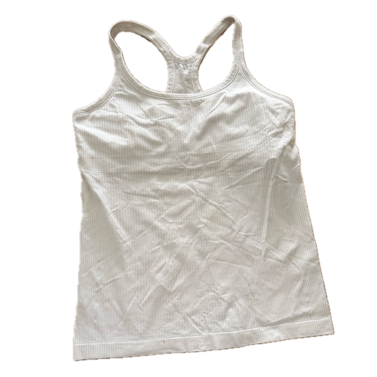 Tank top talla 12 blanca acanalada