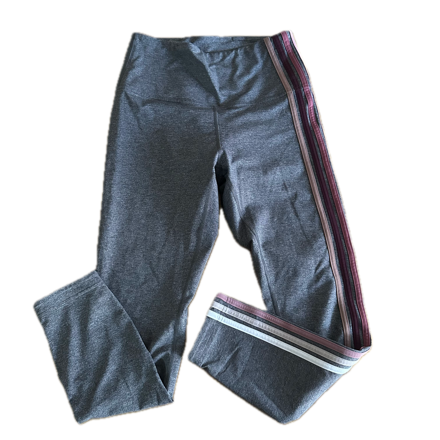 Legging 8 gris con lineas rosas laterales