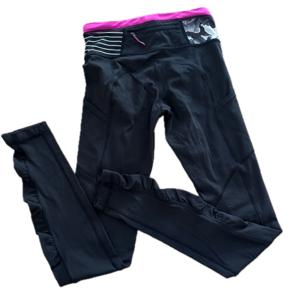 Legging talla 2 negro y pretina rosa