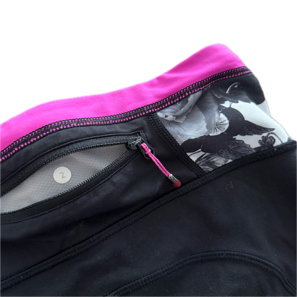Legging talla 2 negro y pretina rosa