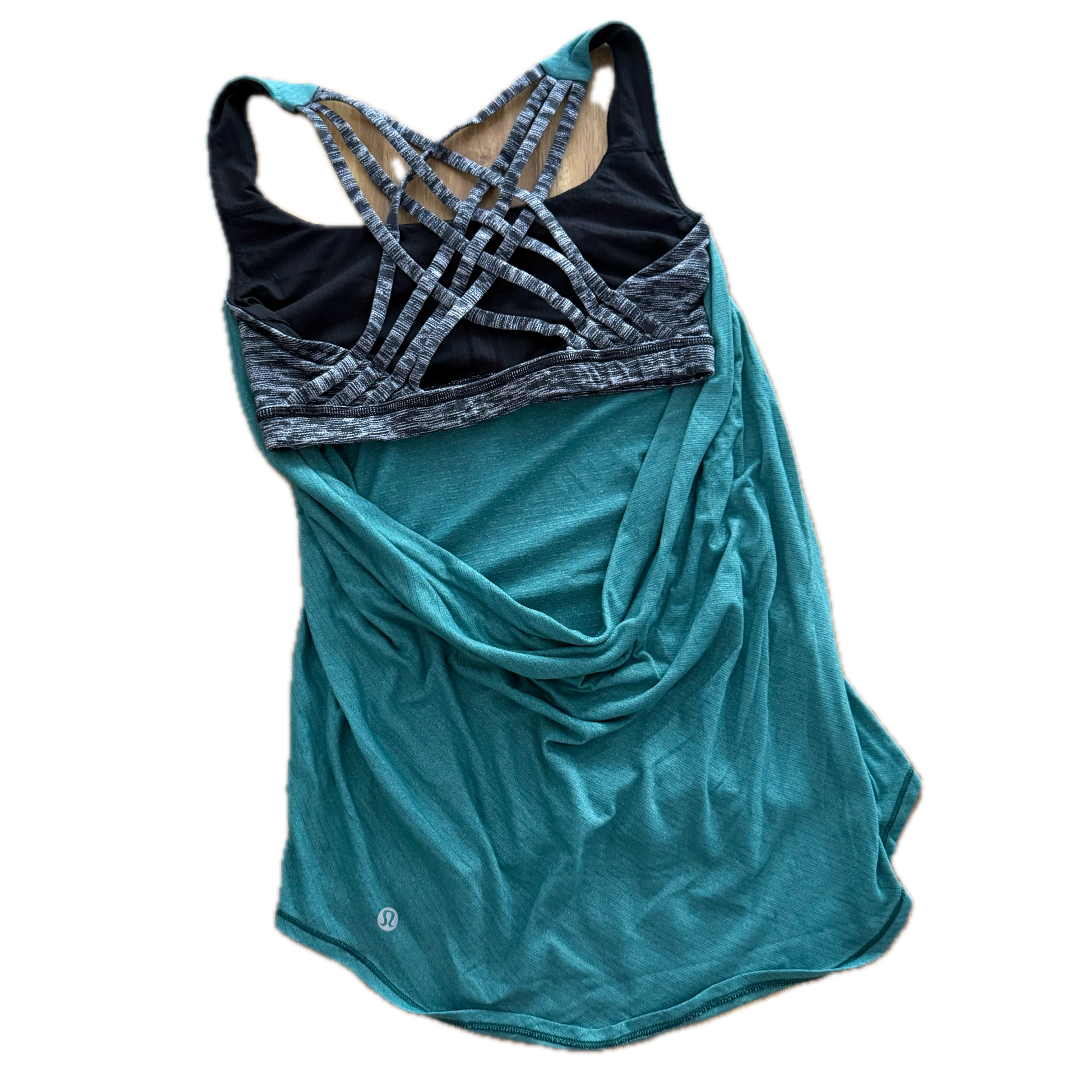 Tank talla 4 azul con top gris