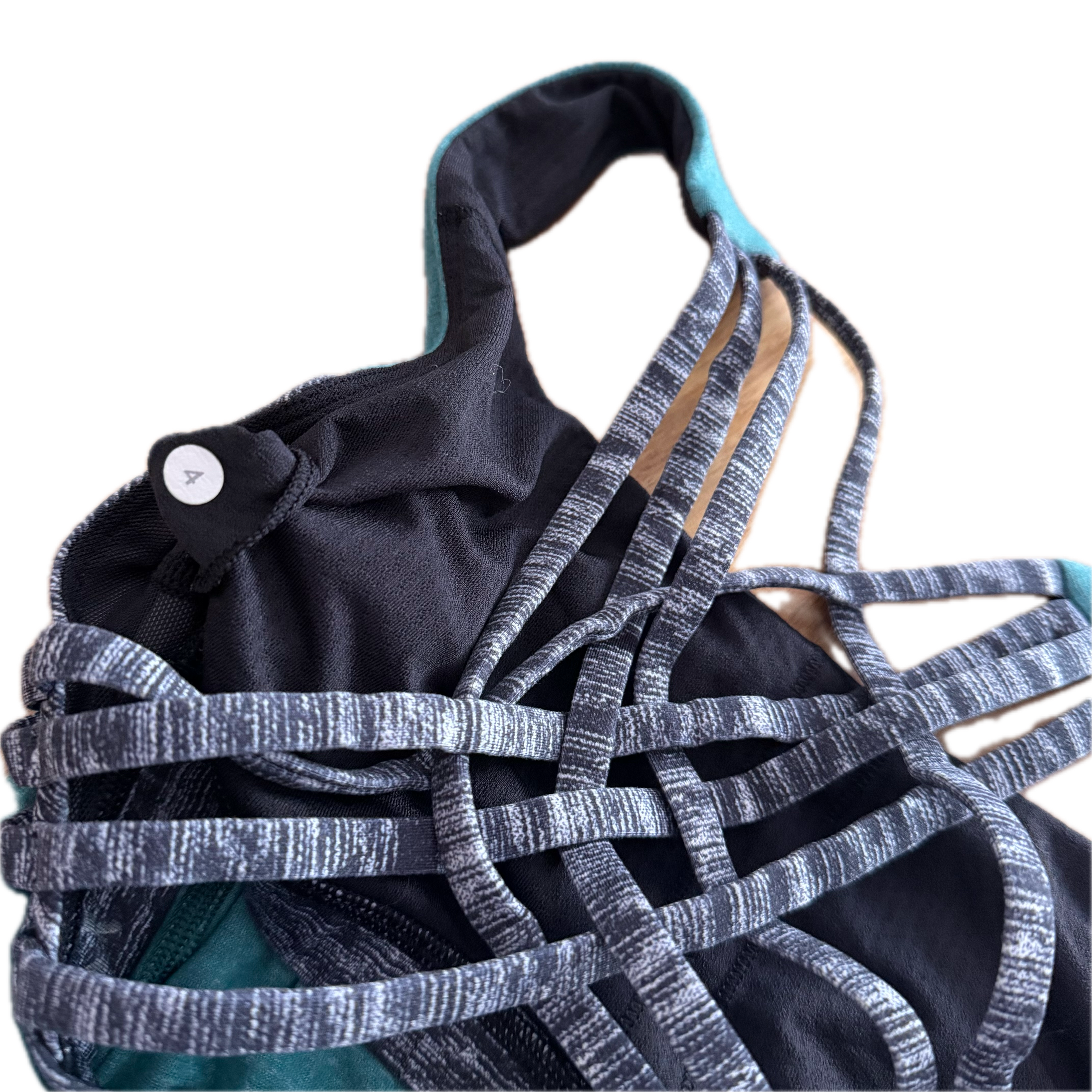 Tank talla 4 azul con top gris