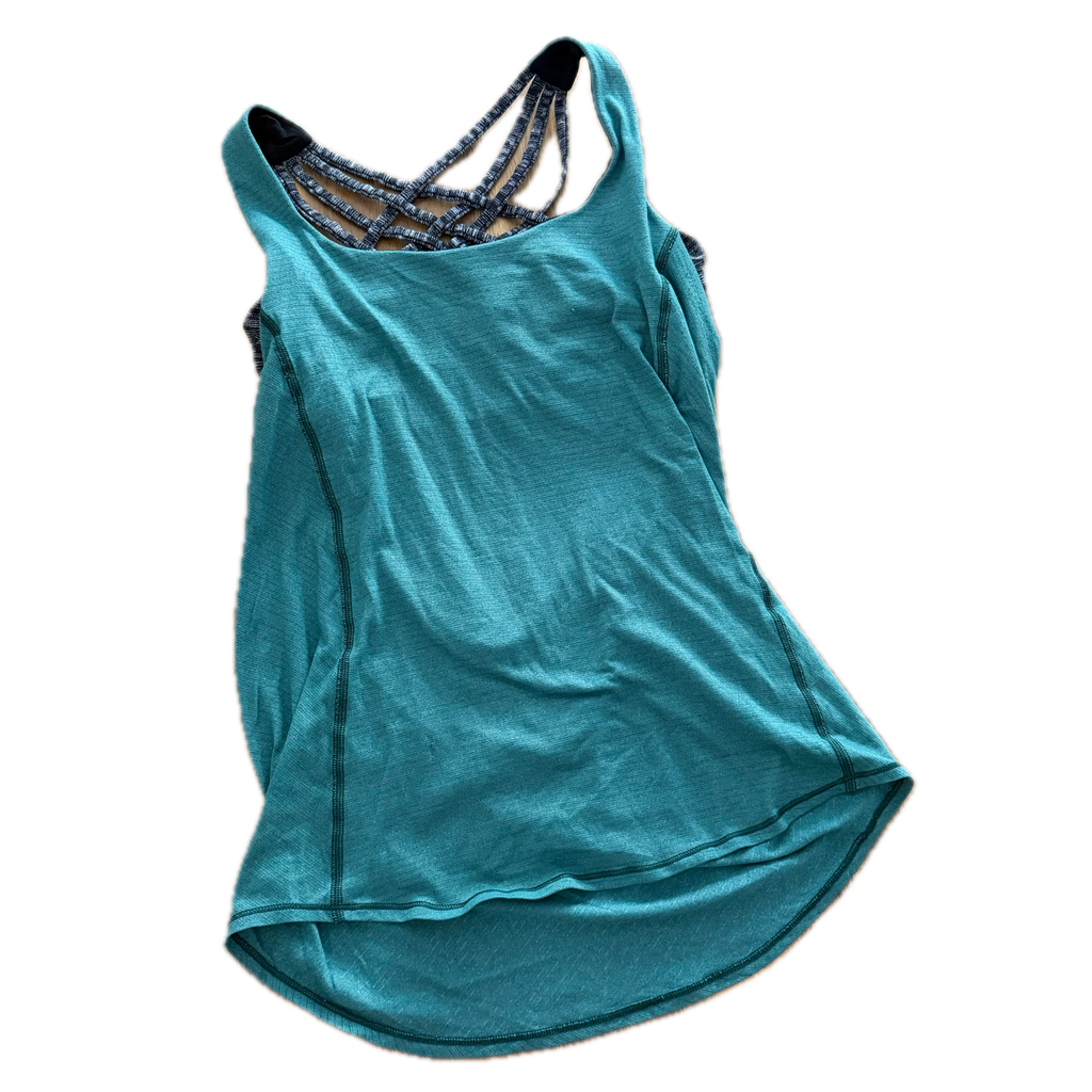 Tank talla 4 azul con top gris