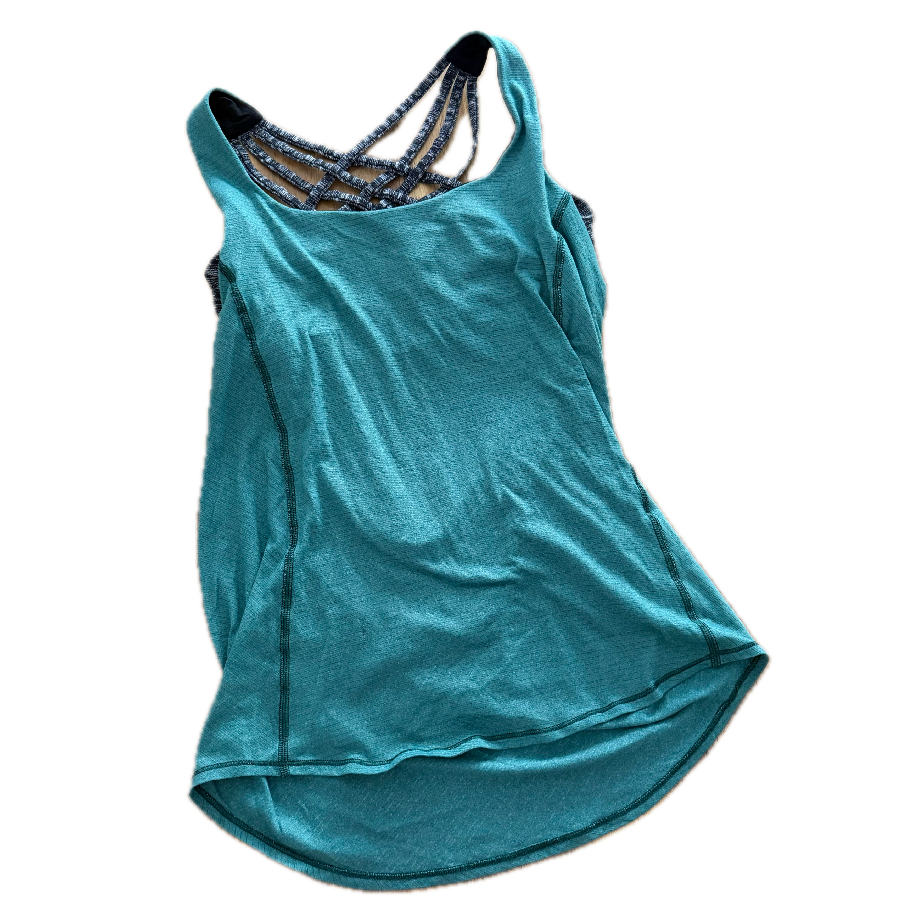 Tank talla 4 azul con top gris