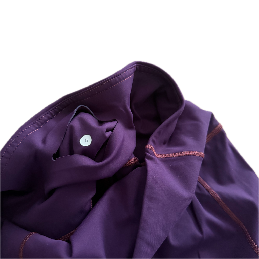 Legging talla 6 morado con costuras
