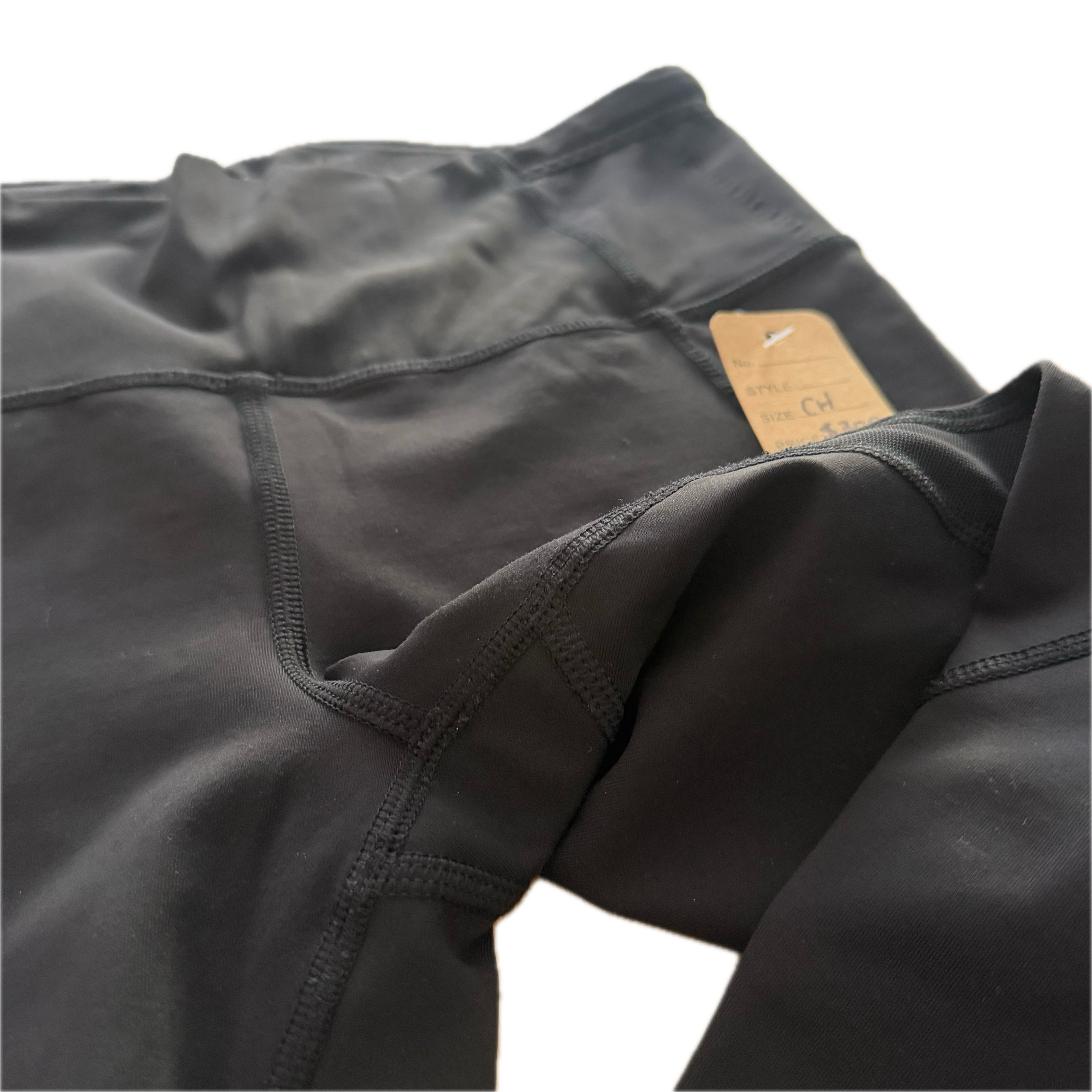 Legging talla 6 negro con bolsas laterales