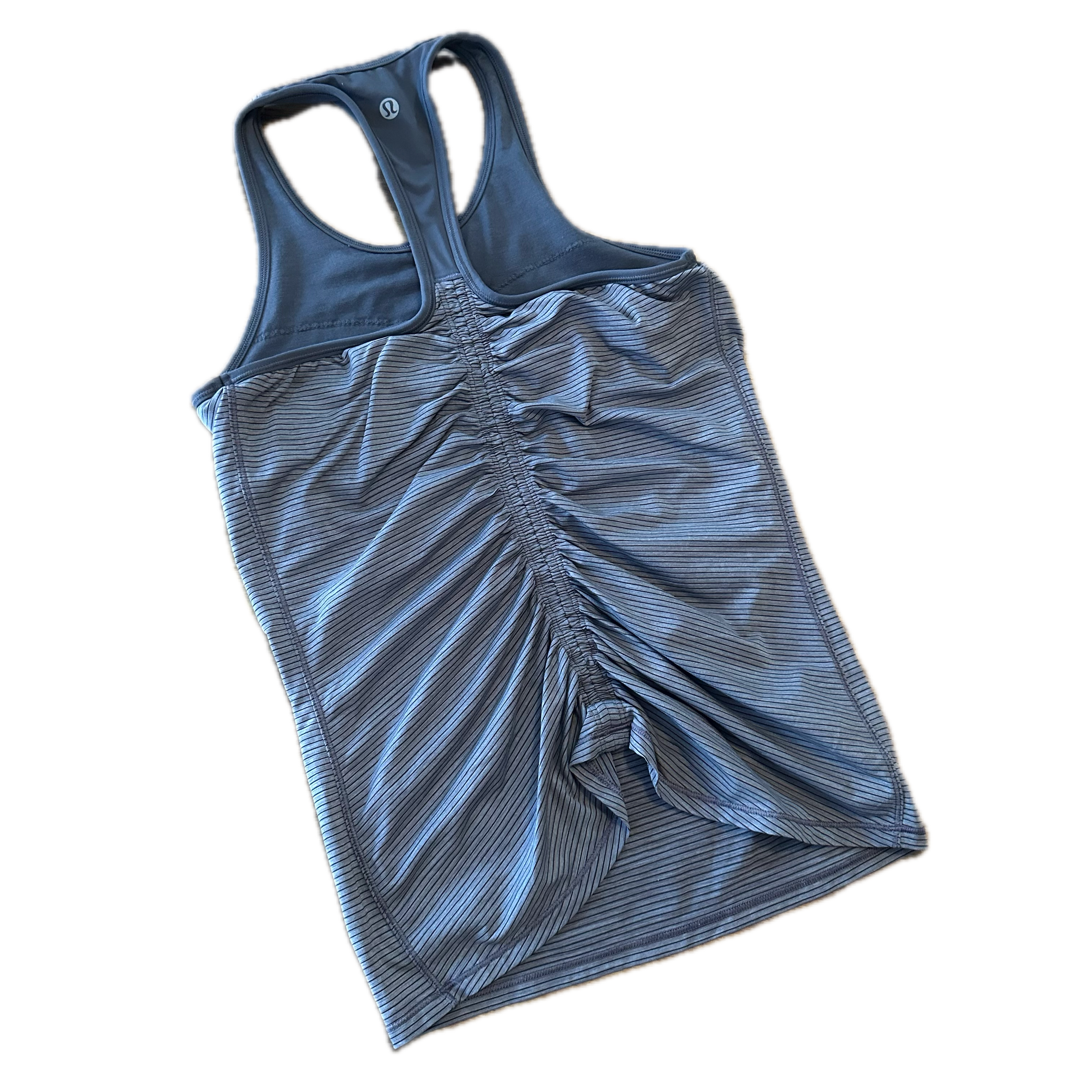 Tank Lululemon talla 2XCH gris con fruncido en espalda
