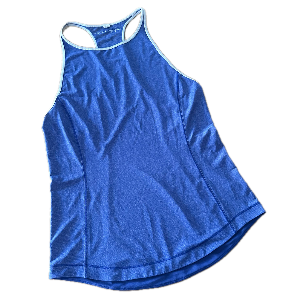 Tank Lululemon talla CH azul con linea blanca