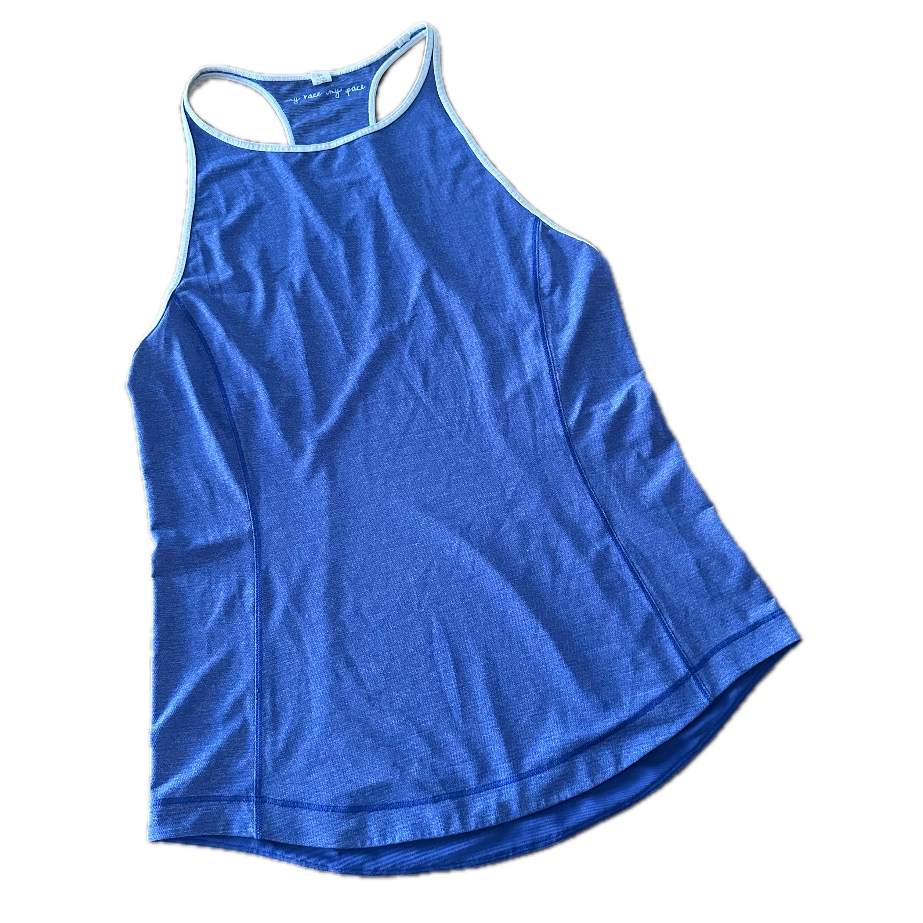 Tank Lululemon talla CH azul con linea blanca