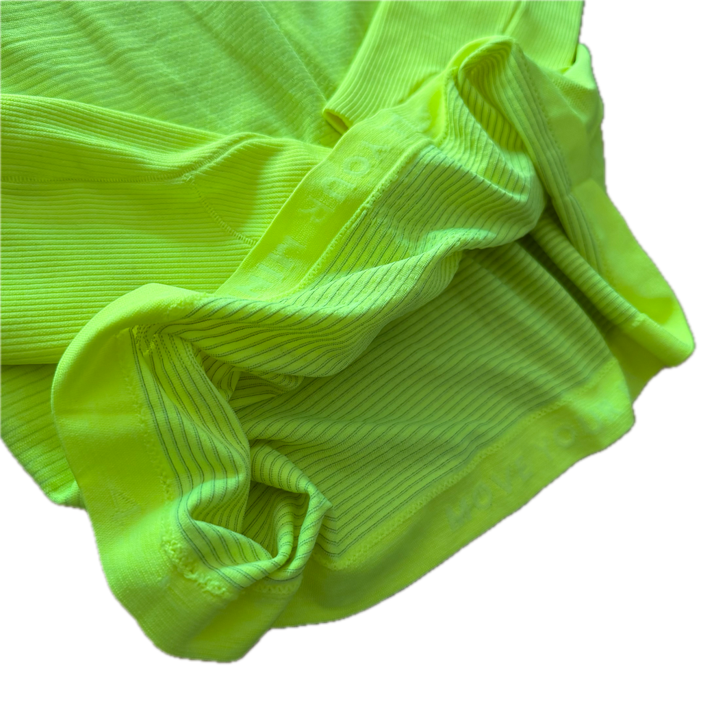 Playera de manga larga talla 4 amarillo fosfo