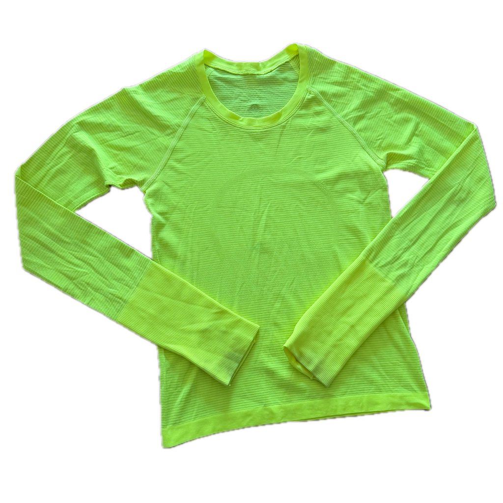 Playera de manga larga talla 4 amarillo fosfo