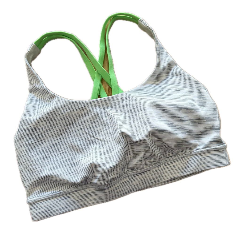 Top talla 6 gris con tirantes verdes