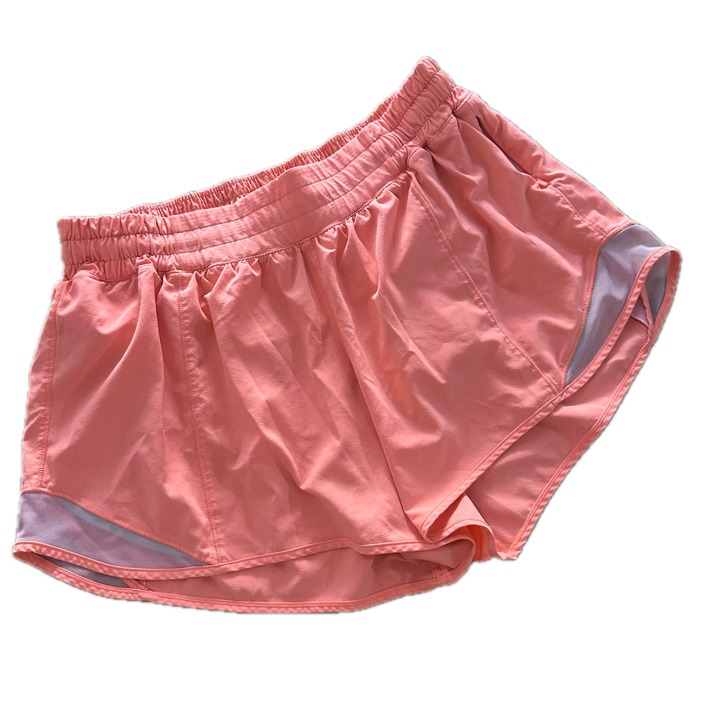 Short Lululemon talla L naranja fosfo