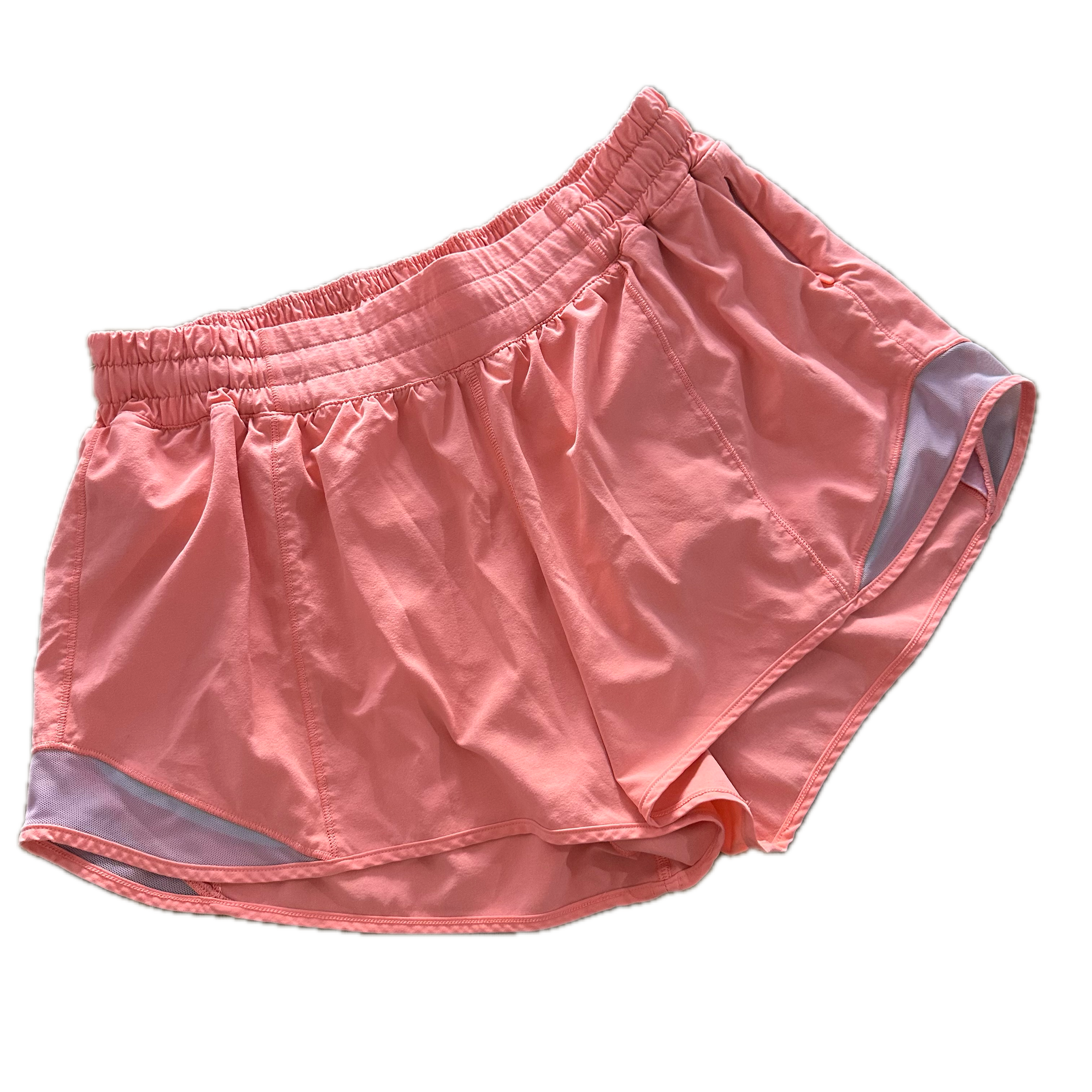 Short Lululemon talla L naranja fosfo