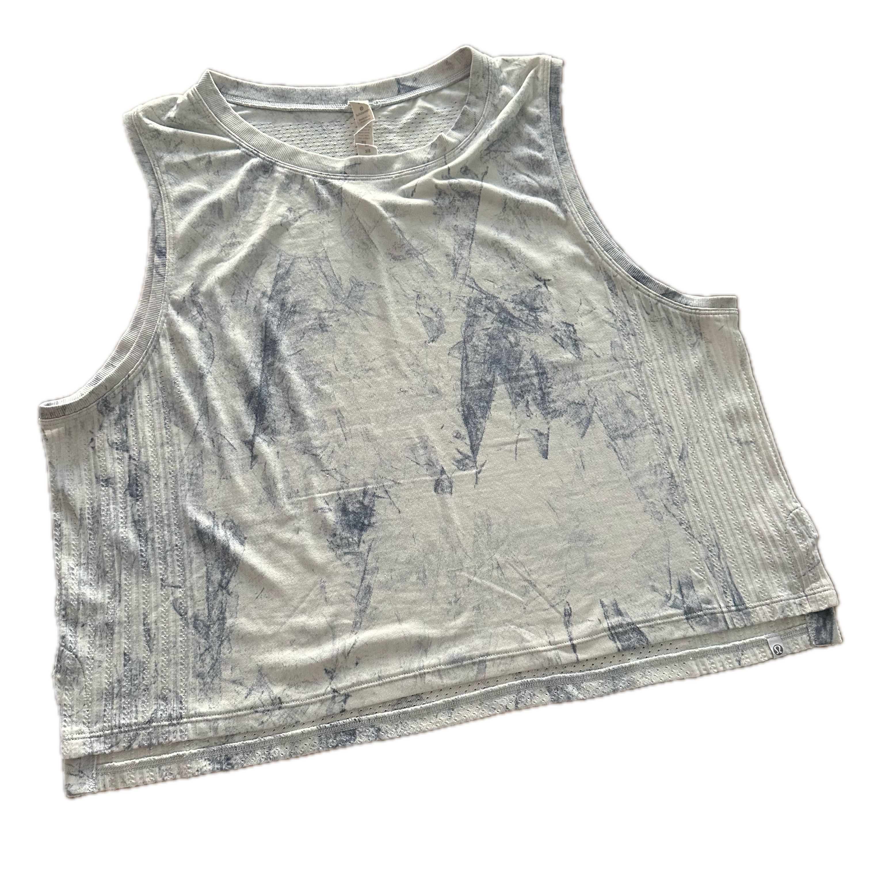 Tank Lululemon talla L smoke blanca y azul
