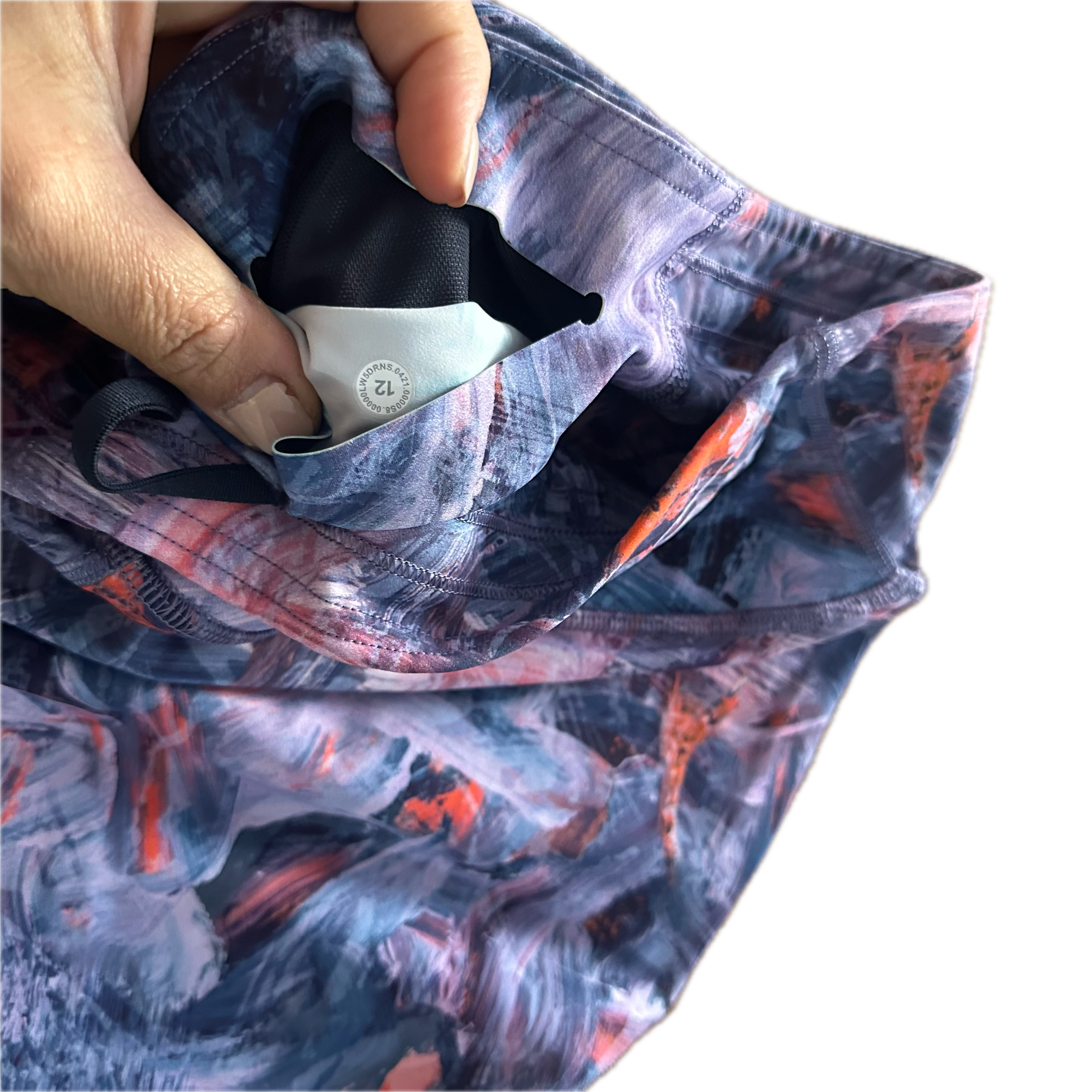 Legging Lululemon talla XL print azules y naranja