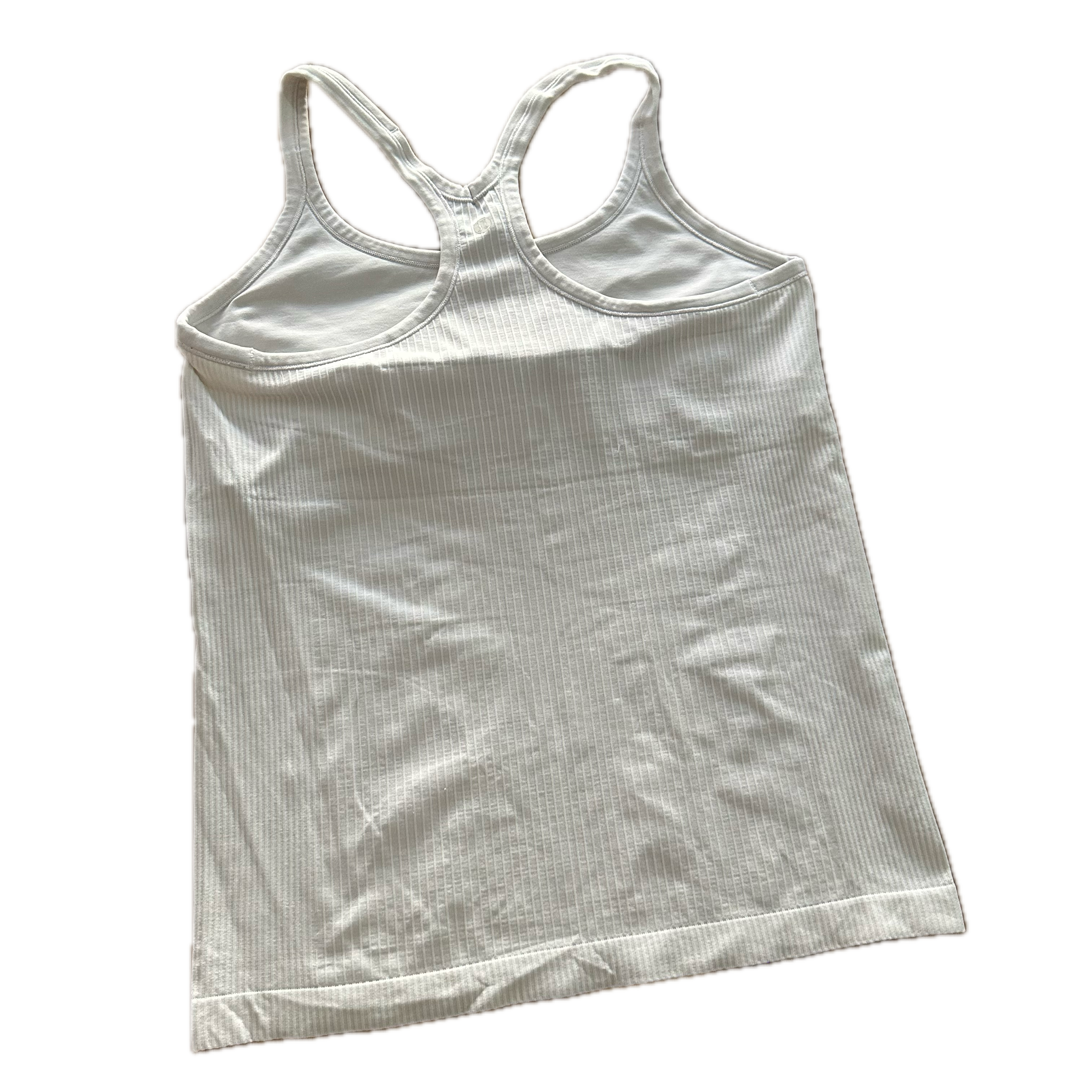 Tank Lululemon talla XL blanca acanalada