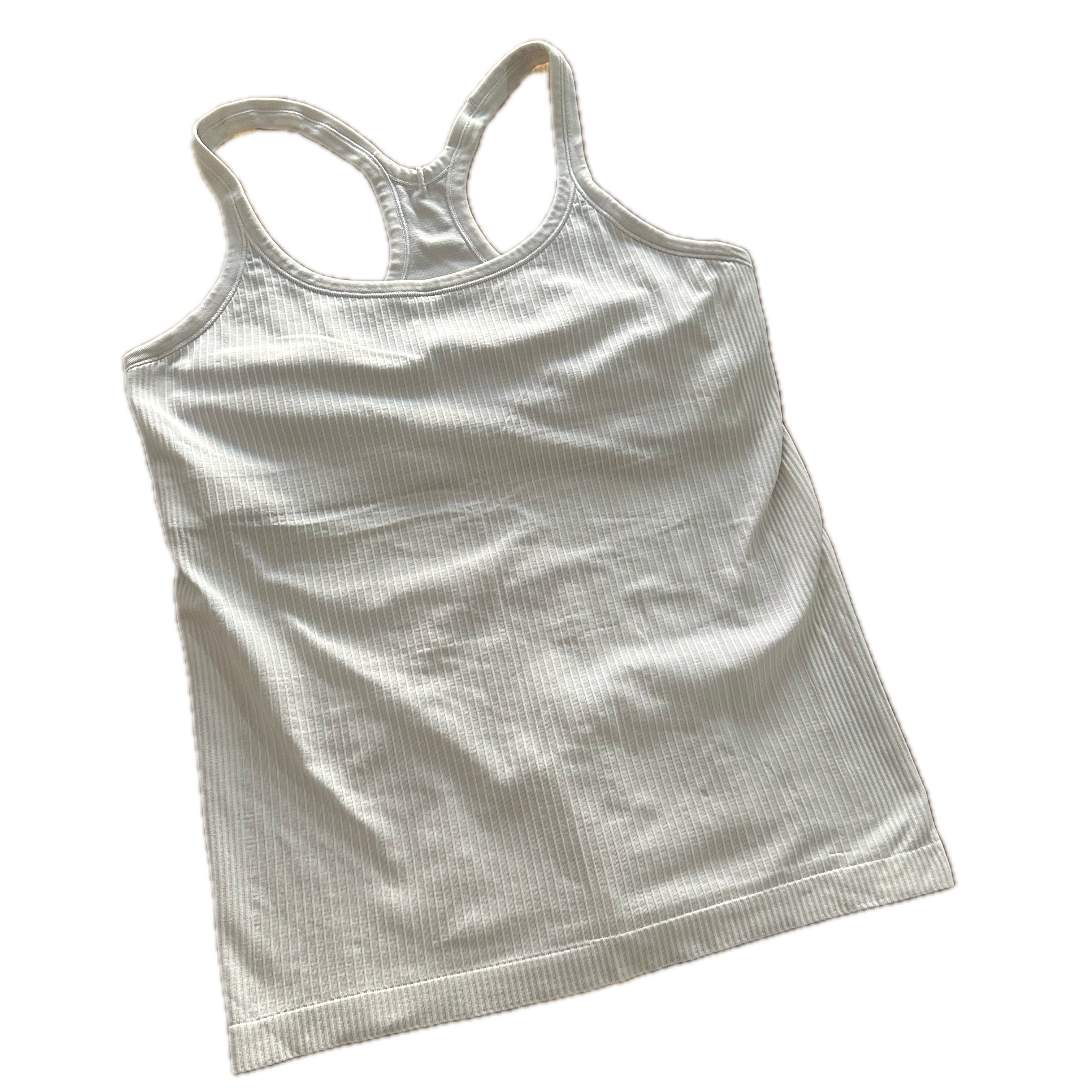 Tank Lululemon talla XL blanca acanalada