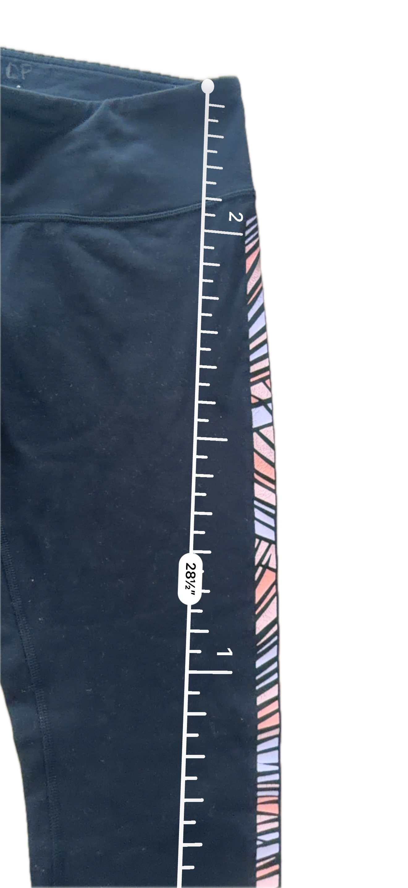 Legging talla 6 negro con diseño lateral en rosas