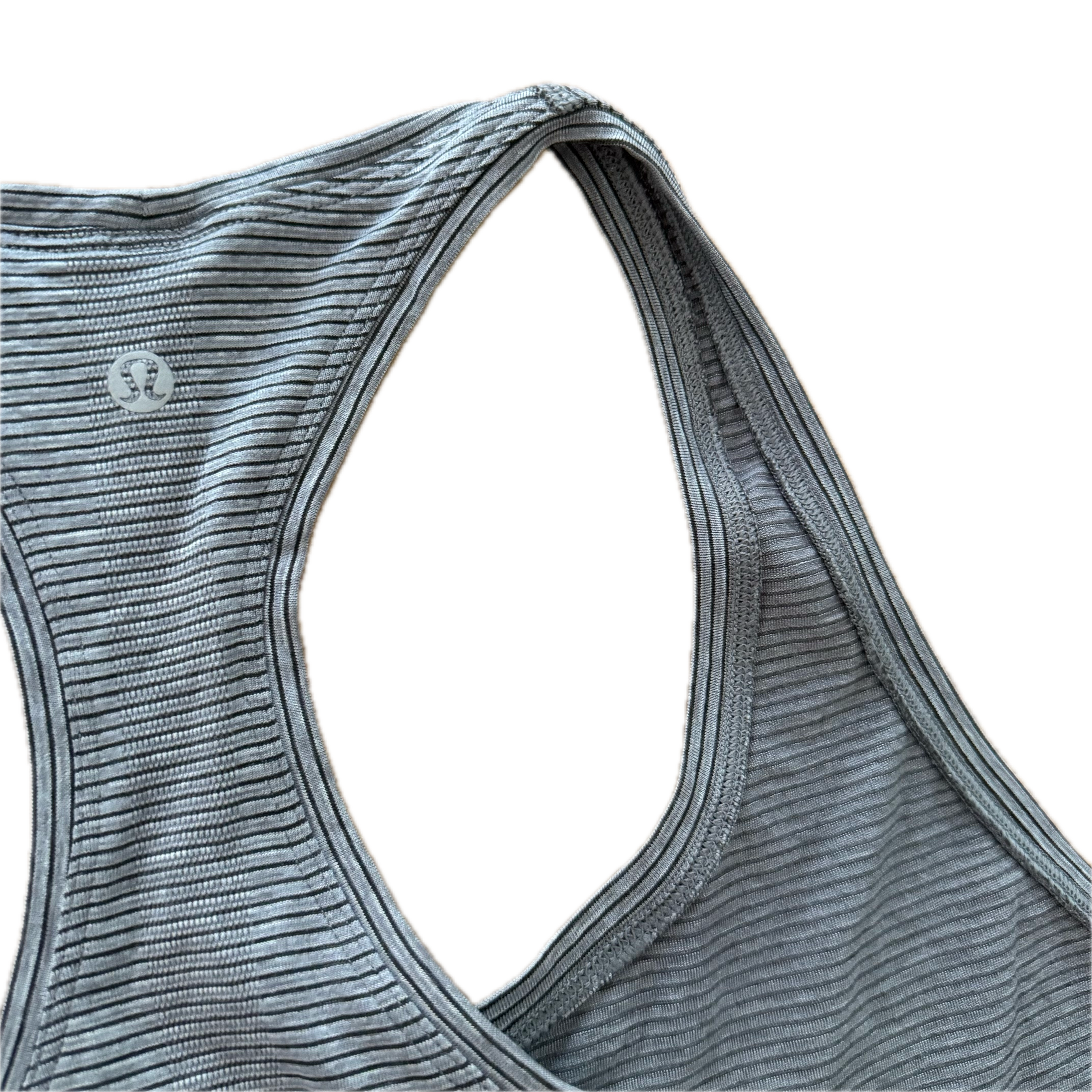 Tank Lululemon talla 16 gris rayas tela Silverescent™