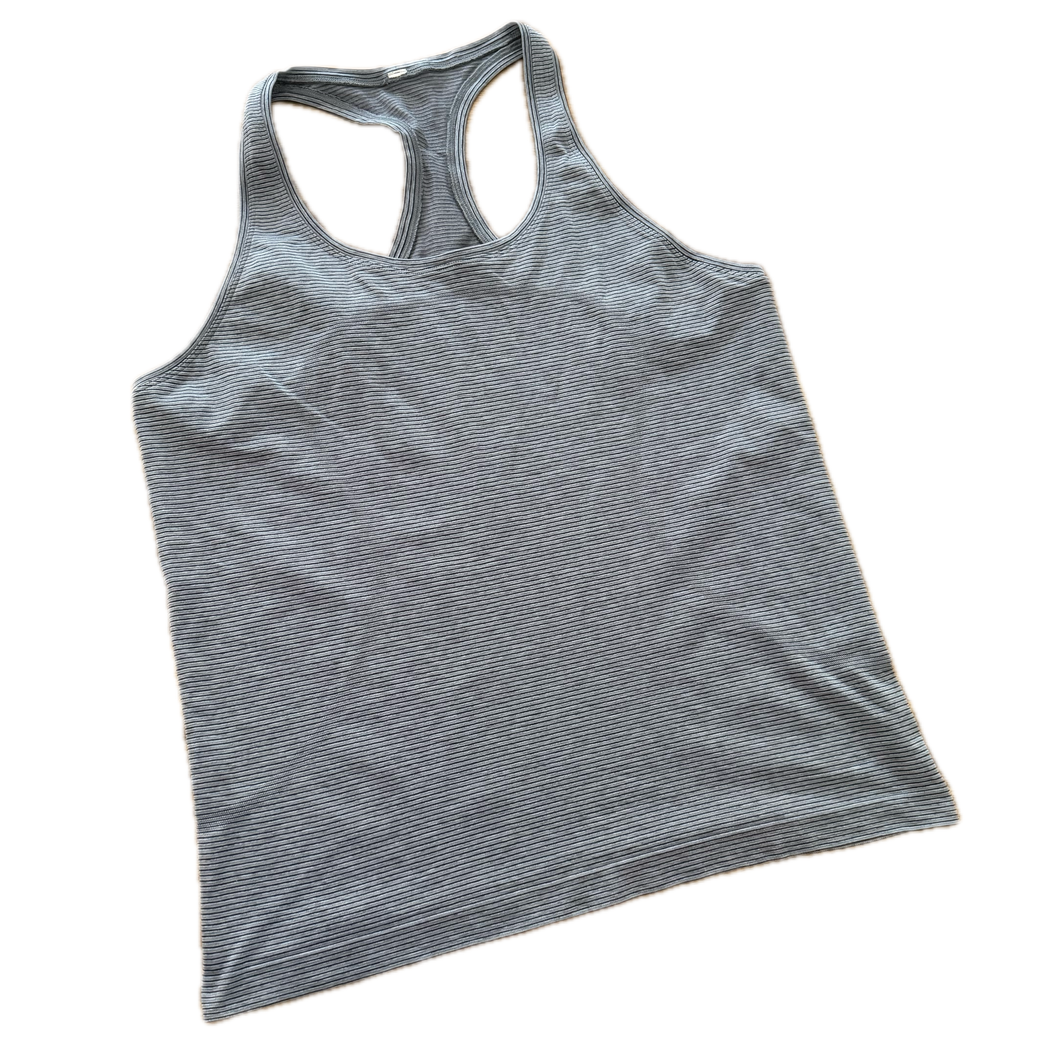 Tank Lululemon talla 16 gris rayas tela Silverescent™