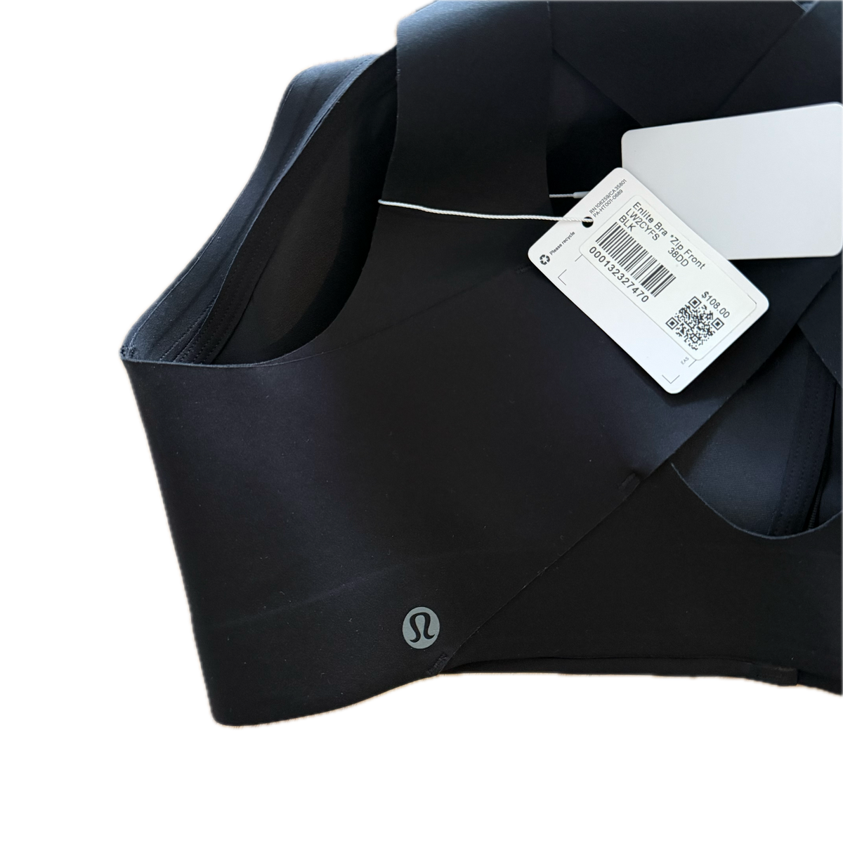 Top cruzado 38DD alto soporte negro