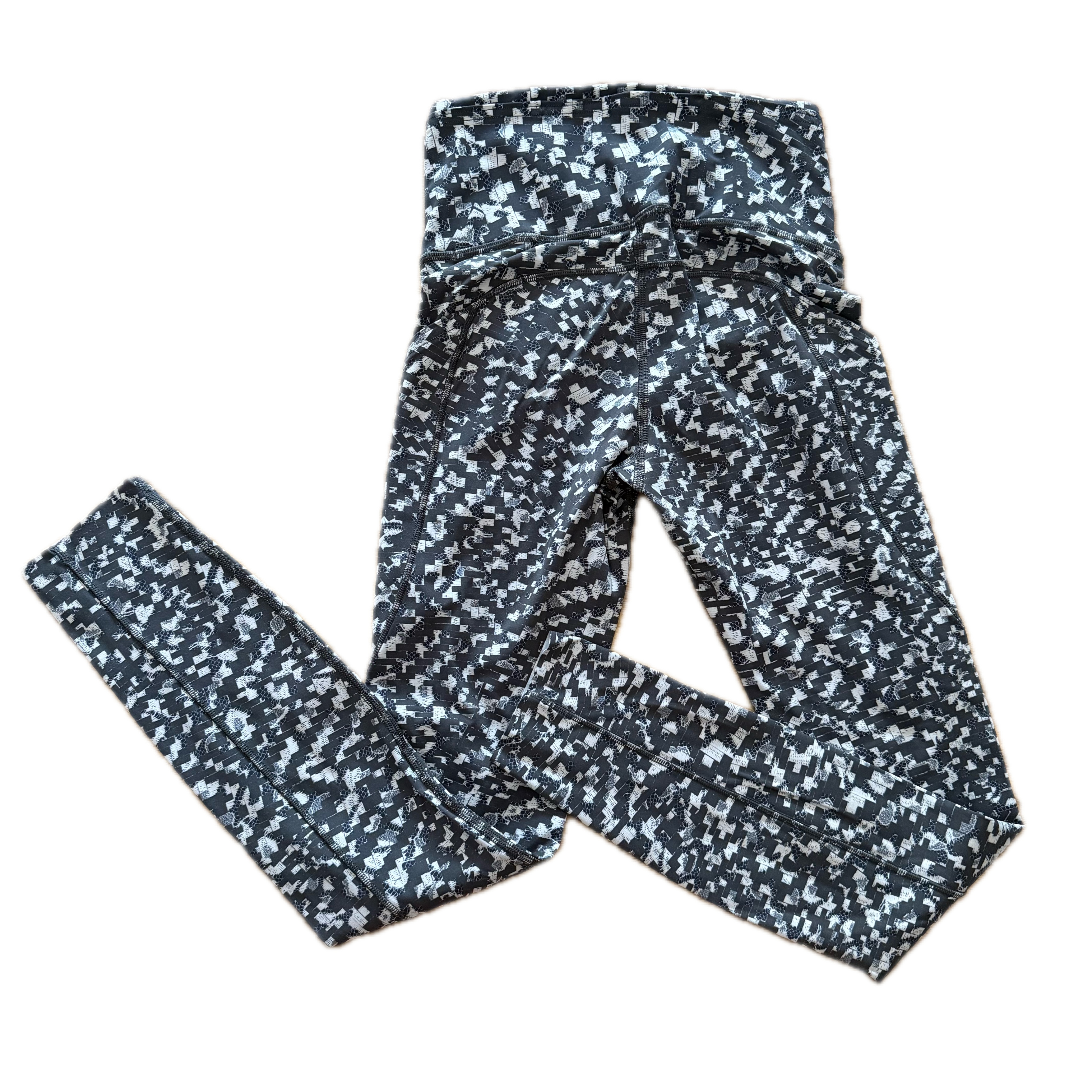 Legging Lululemon talla 2 print negro/blanco tela Luxtreme™