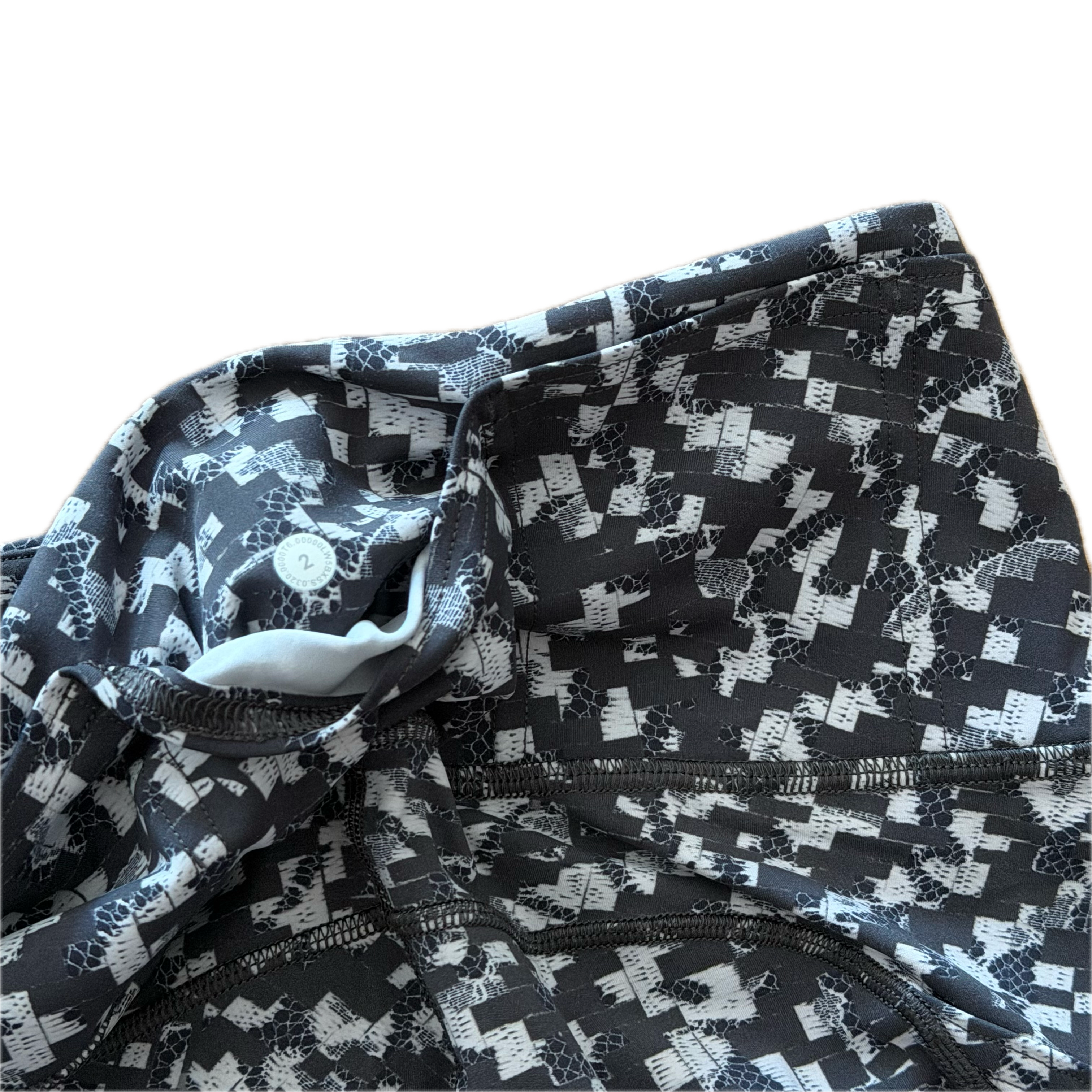 Legging Lululemon talla 2 print negro/blanco tela Luxtreme™